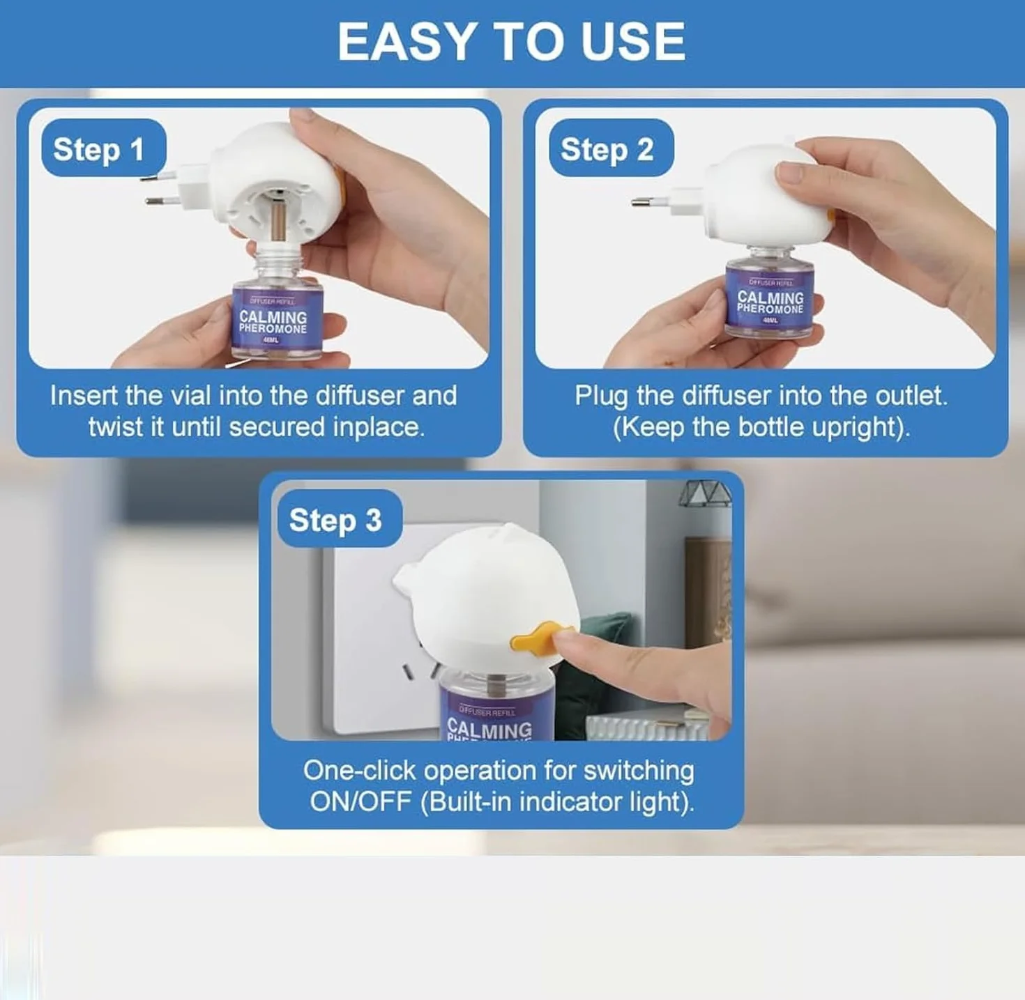 Petwellness Diffuseur Chat, Pet wellness Diffuseur Chat - Difusor para gatos 6 en 1: Corrige eficazmente el comportamiento de micción inapropiada Aliviar el estrés y la ansiedad en los gatos (2 PCS)