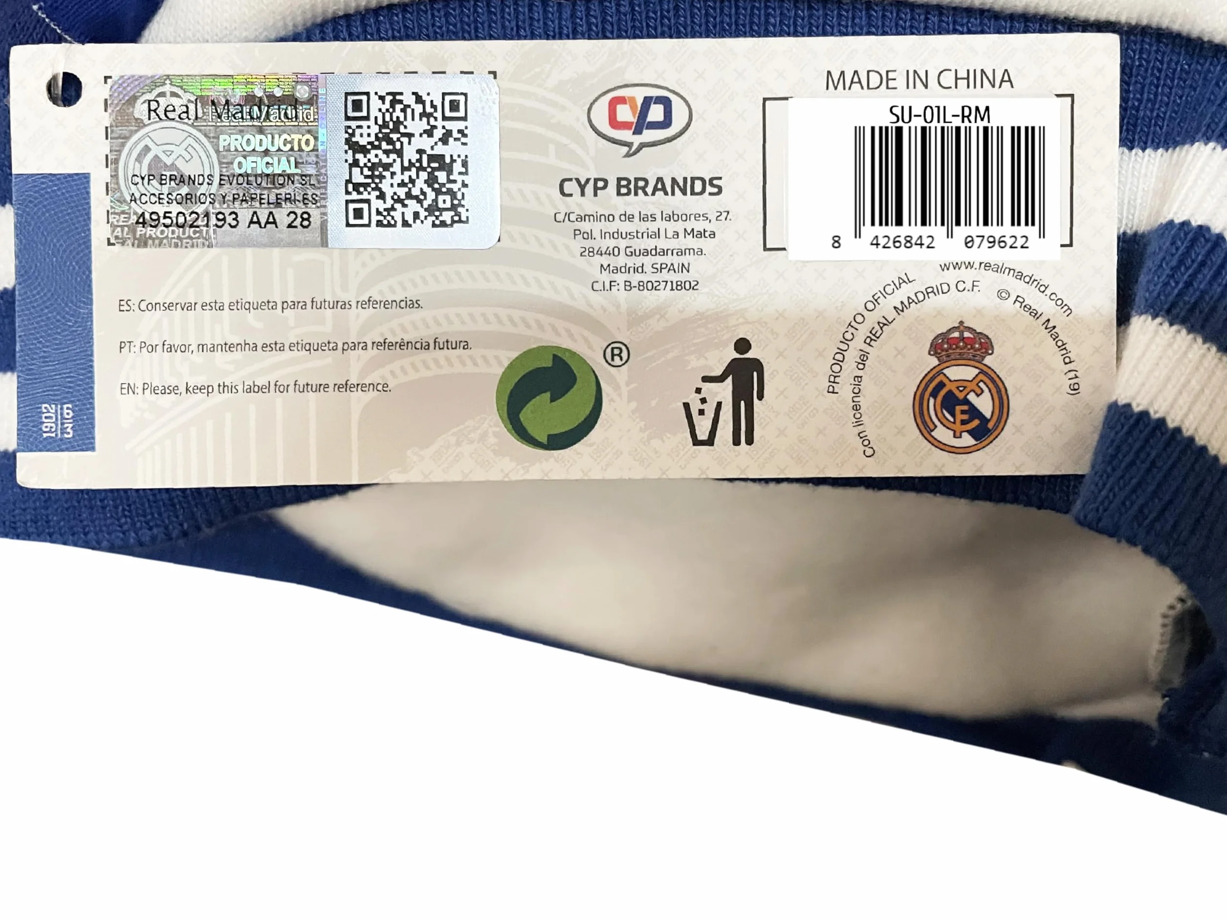 CYPBRANDS Real Madrid CF Sudadera para Perro Talla L Producto Oficial