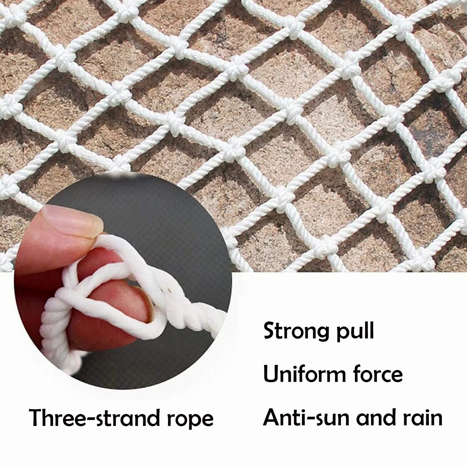 Red de Cuerda Red de Nailon ​Resistente Redes para Balcones Anticaida Malla Diámetro 10cm/5cm/3cm para ​Patios y Barandillas al Aire Libre (Color : 10cm Mesh, Size : 4x8m(13x26ft))