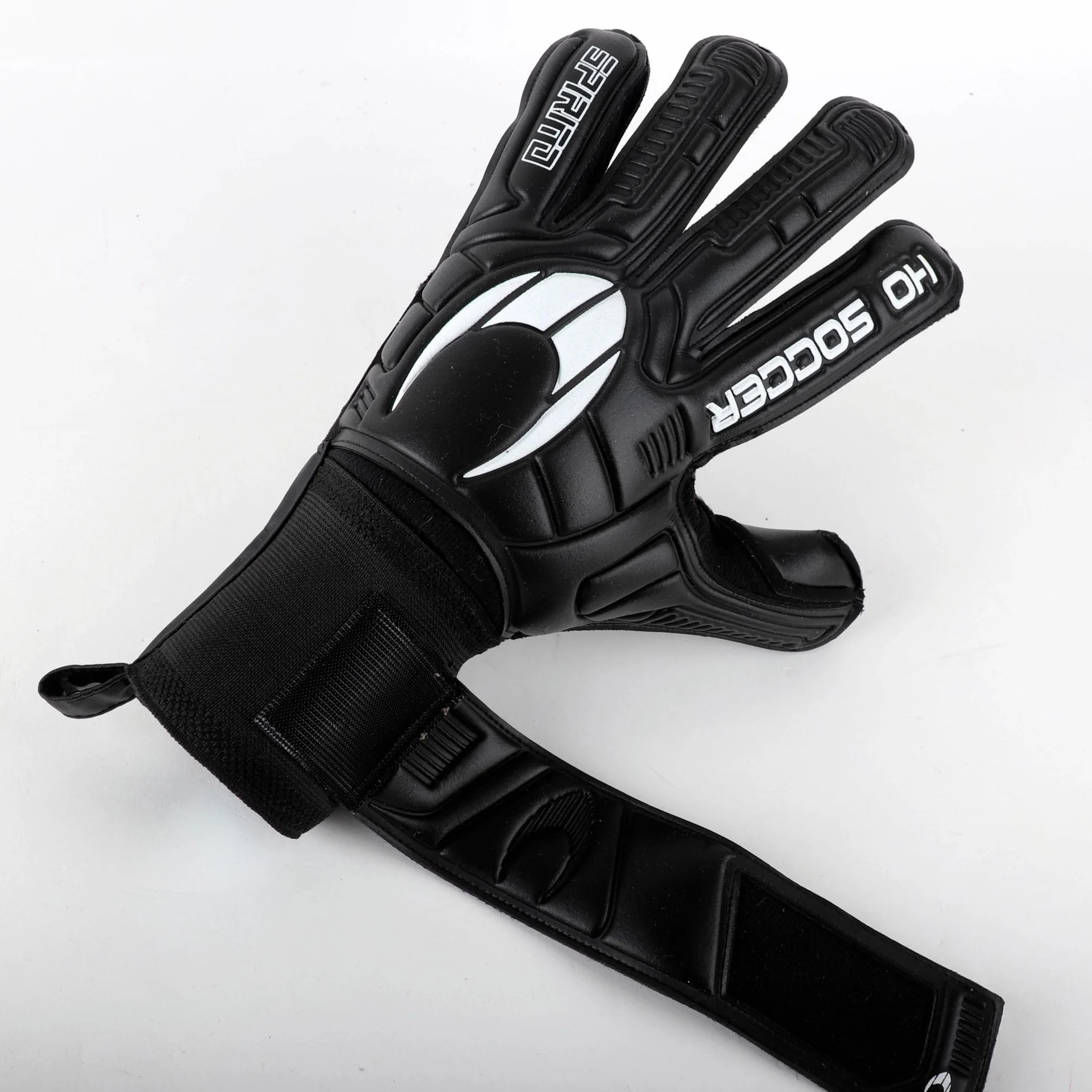 HO Soccer SPIRITO Black Flat Guantes de Portero, Negro, 6