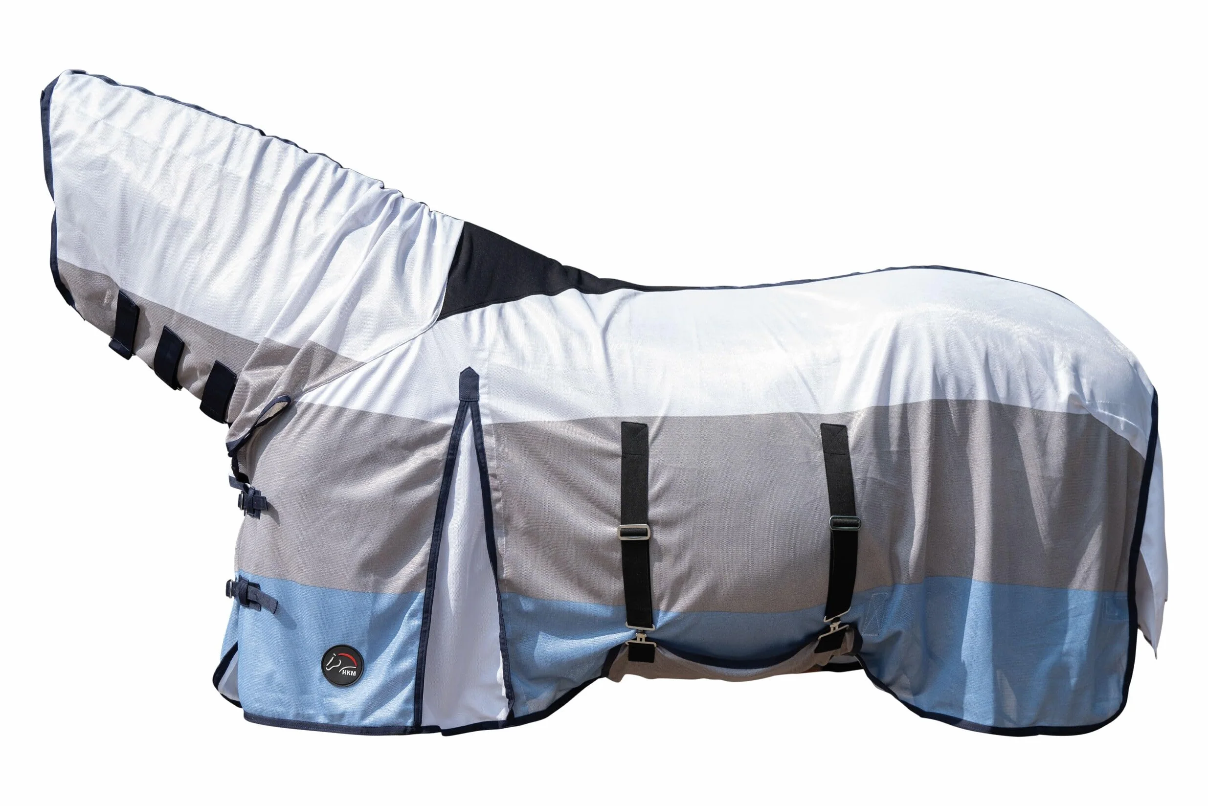 HKM Strong Manta anti-moscas con cuello Azul/Blanco/Gris 145