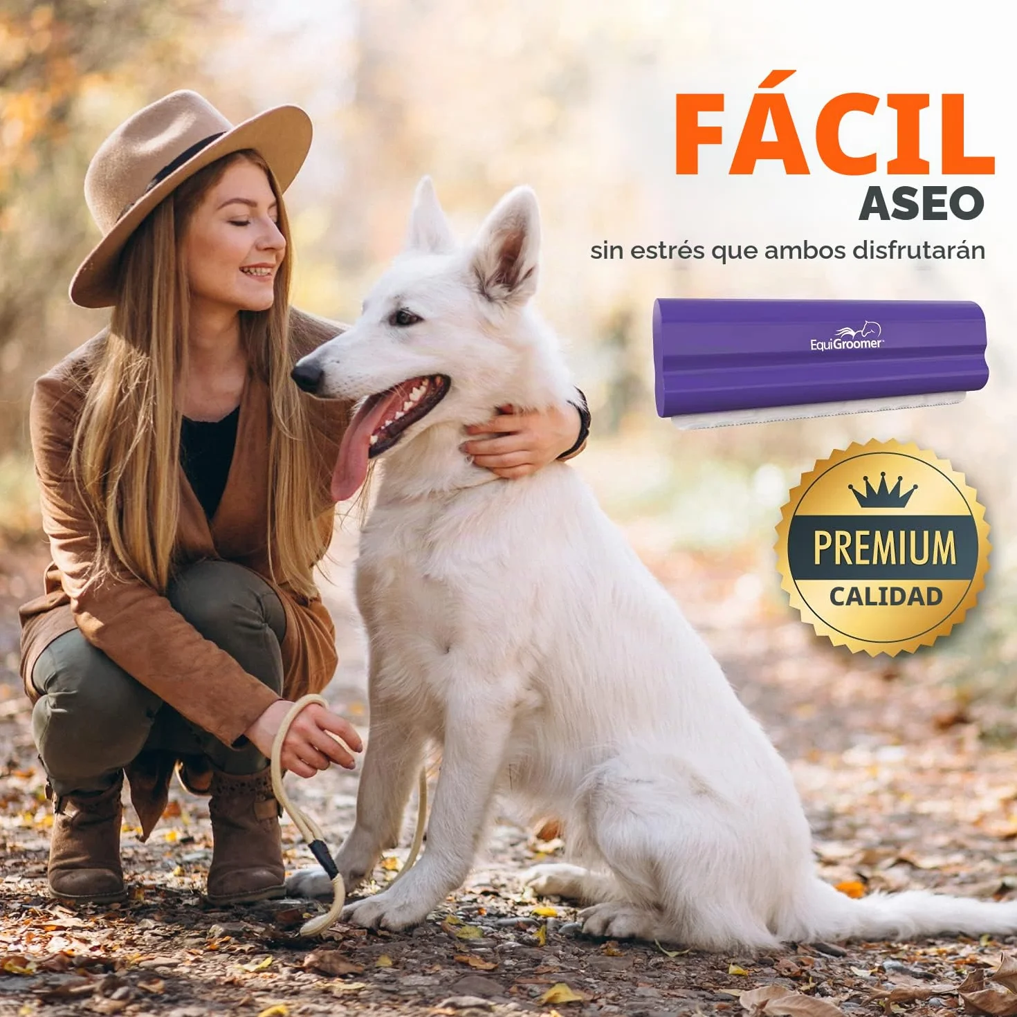 EquiGroomer Cepillo para Perros y Gatos 12,7 cm Morado