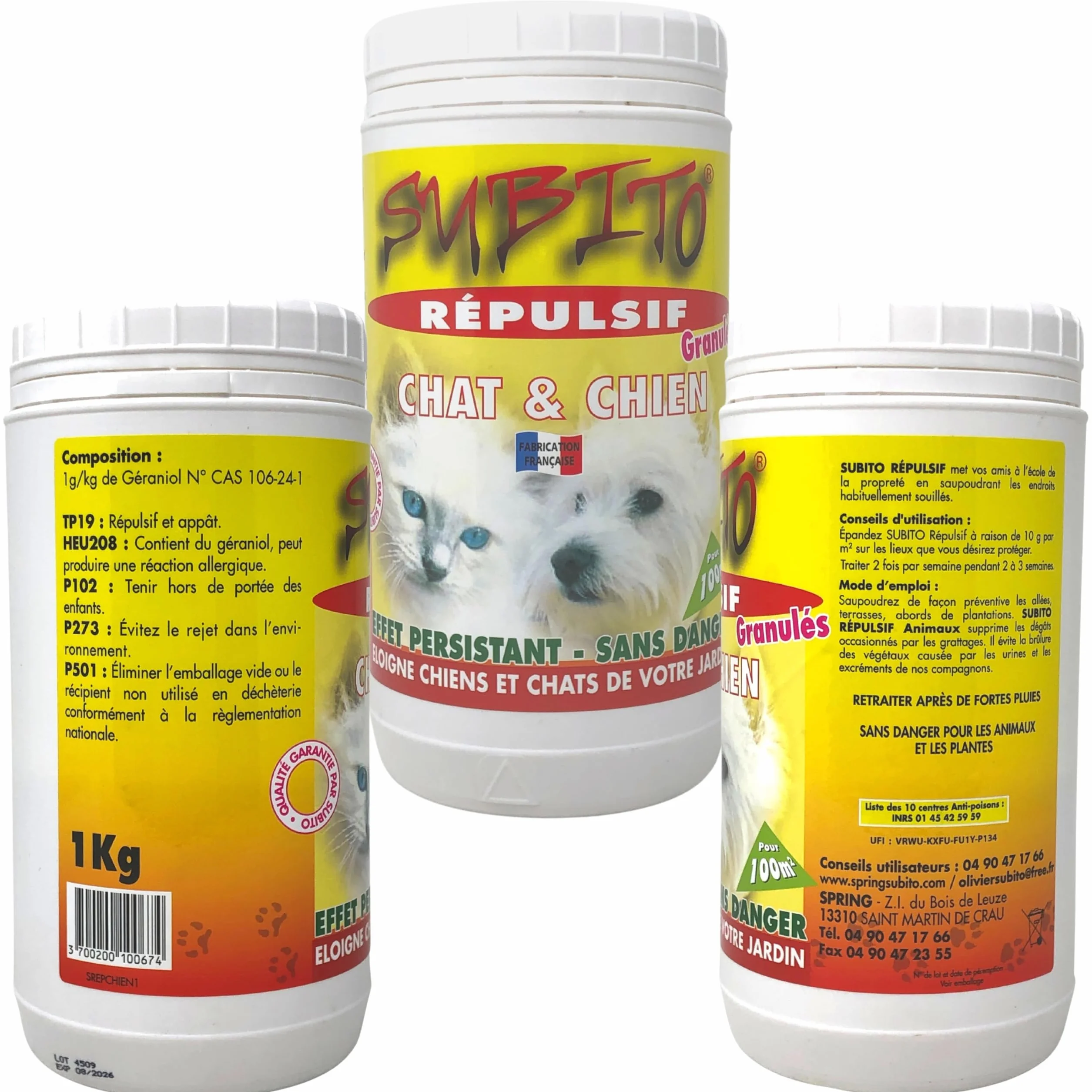 Repelente de gatos y perros al aire libre, repelente al aire libre Potente para repeler gatos y perros, antiorina, raspado, excremento, destrucción de jardín… Repelentes de mascotas