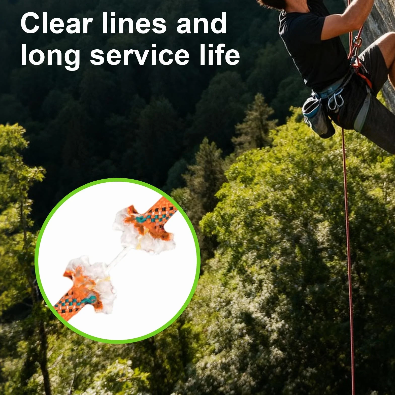 Cuerda de Escalada 10mm Estática 20m Rescate Alturas UIAA Fluorescente Negra