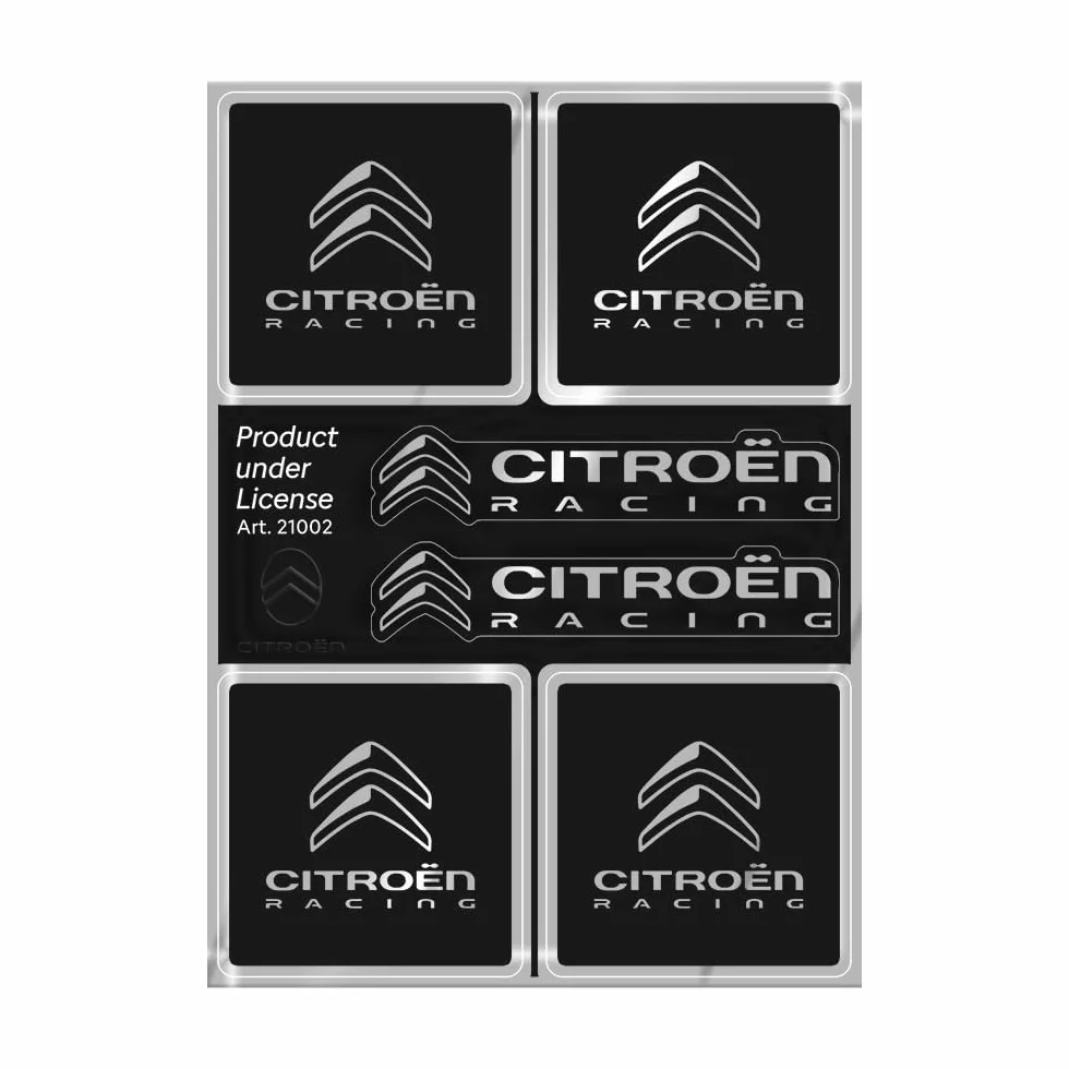 Citroen Racing Pegatinas Oficiales 6 Logotipos, Negro