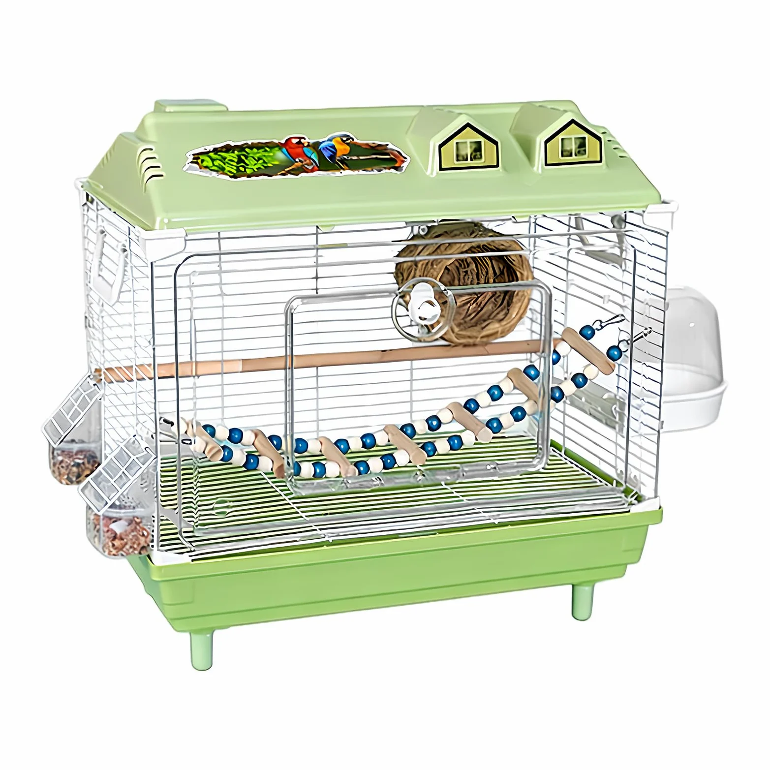 Jaula para Aves y Pájaros Transportín Transparente Portátil para Cacatúas | Jaula para Canarios con de Madera Para Interior Agapornis Pinzones Cacatúa Conuro Guacamayos