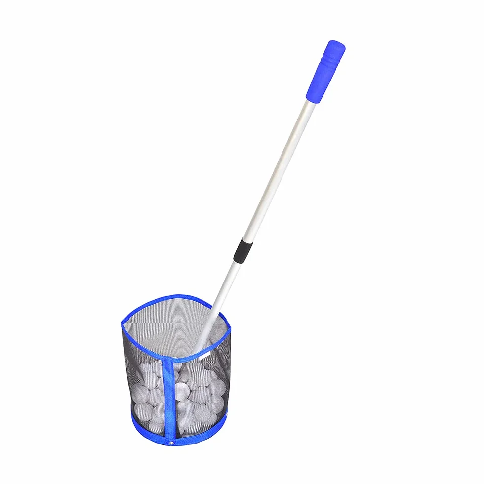 Ejoyous Recogedor de Pelotas de Tenis de Mesa Capacidad 120 Pelotas Poste Ajustable 58-92 cm Nailon Ligero