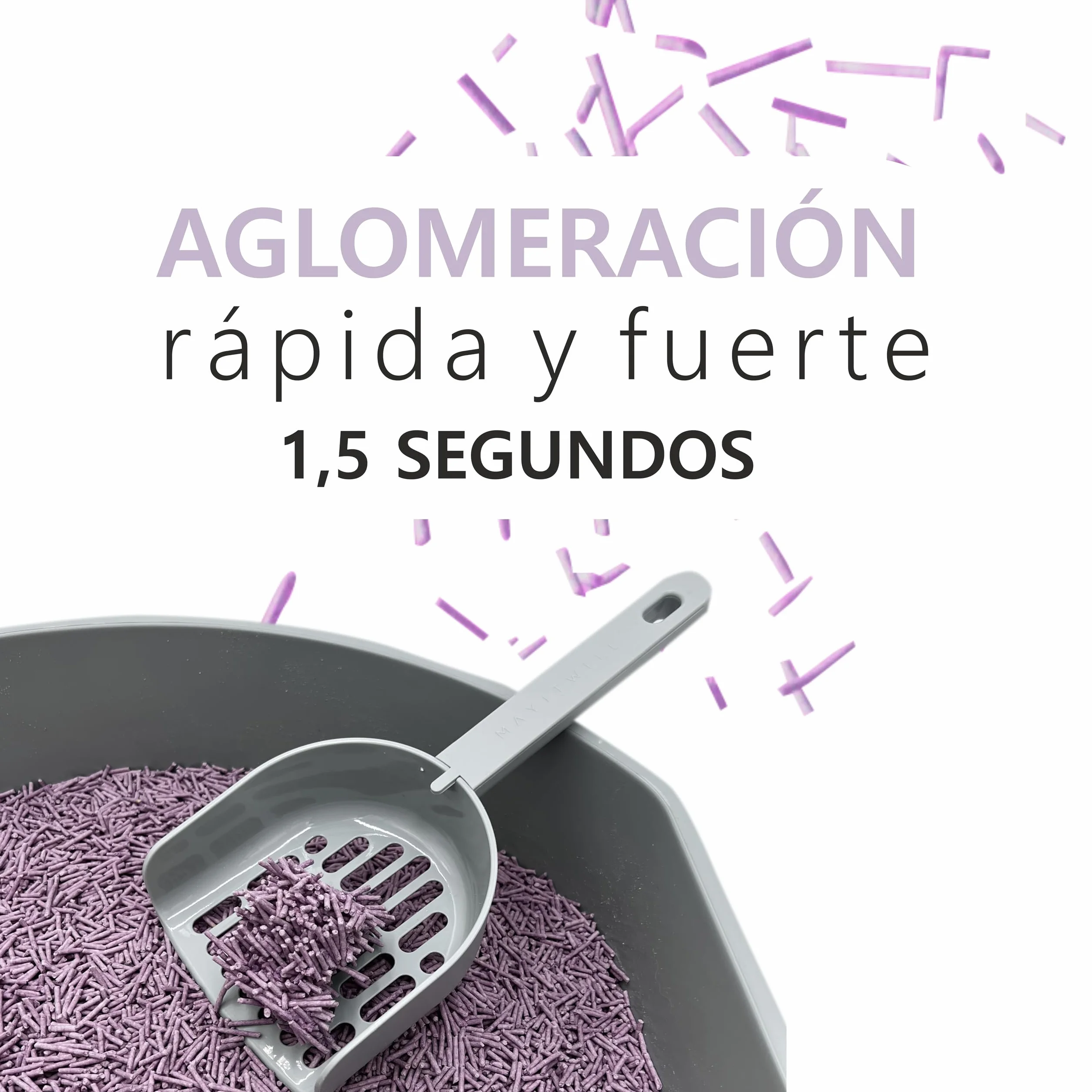Arena de Tofu para Gatos (18L/7,5Kg) - Natural y Biodegradable - Aglomerante Instantáneo, Bajo en Polvo, Control de Olores Duradero, Ultra Absorbente, Desechable en el Inodoro (Lavanda)