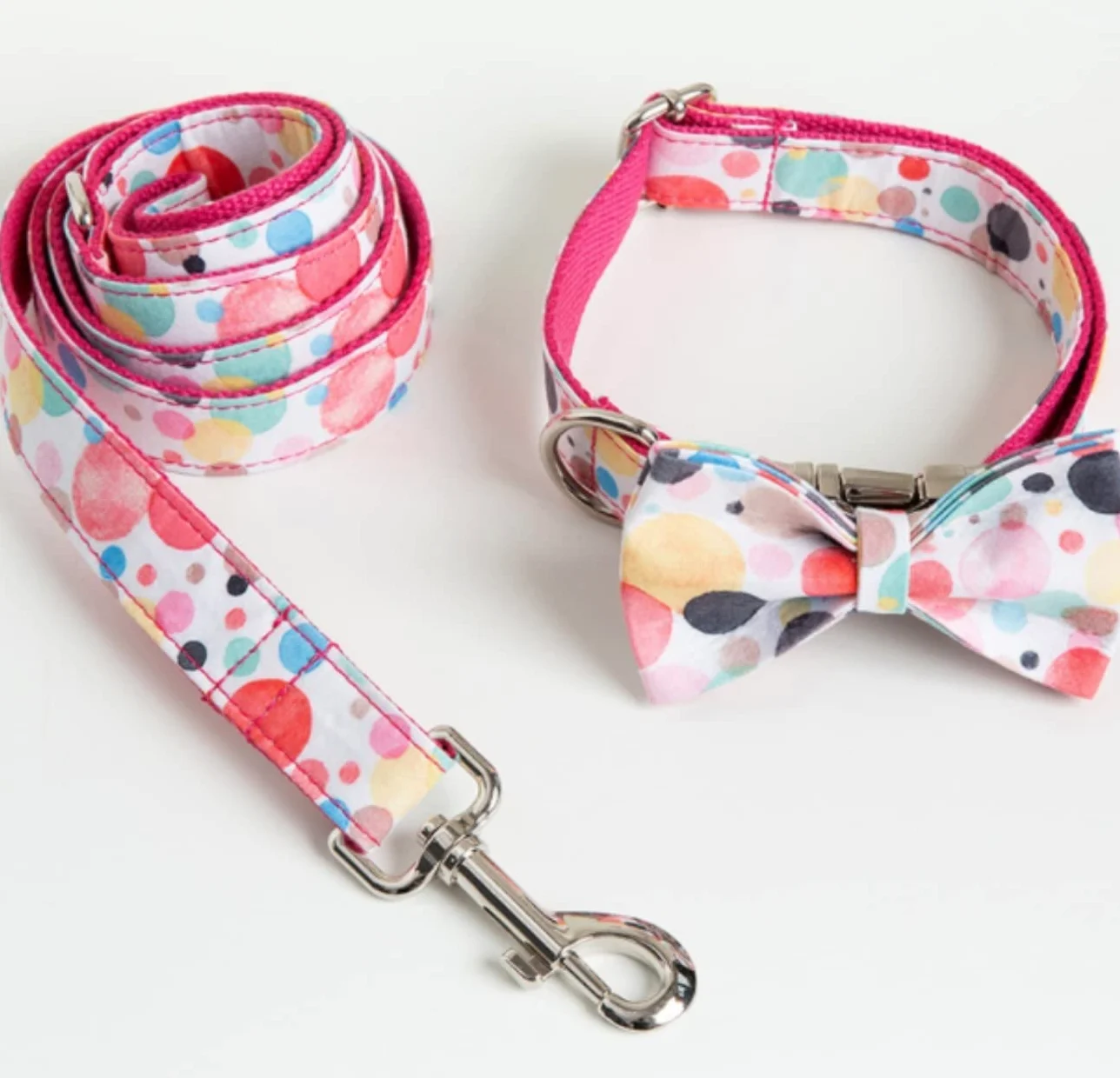 Correa Perro Correr Bubble Pet Collar Leash Bow Set Poliéster Bowtie Correa Cómodo Antideslizantes Reforzada(49-55cm)