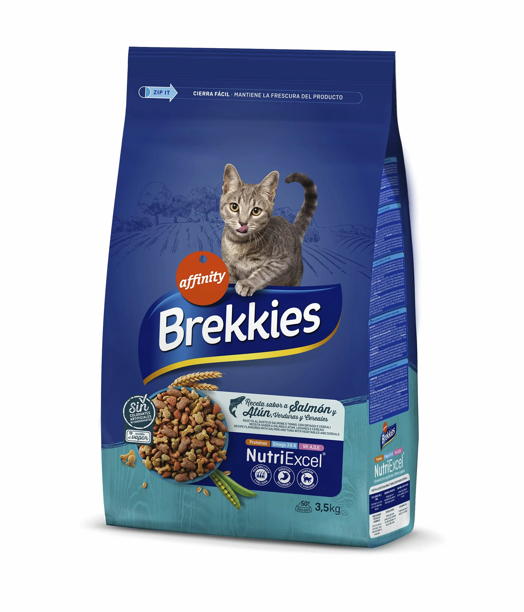 Brekkies Pienso para Gatos con Salmon, Atun y Verduras 3,5kg
