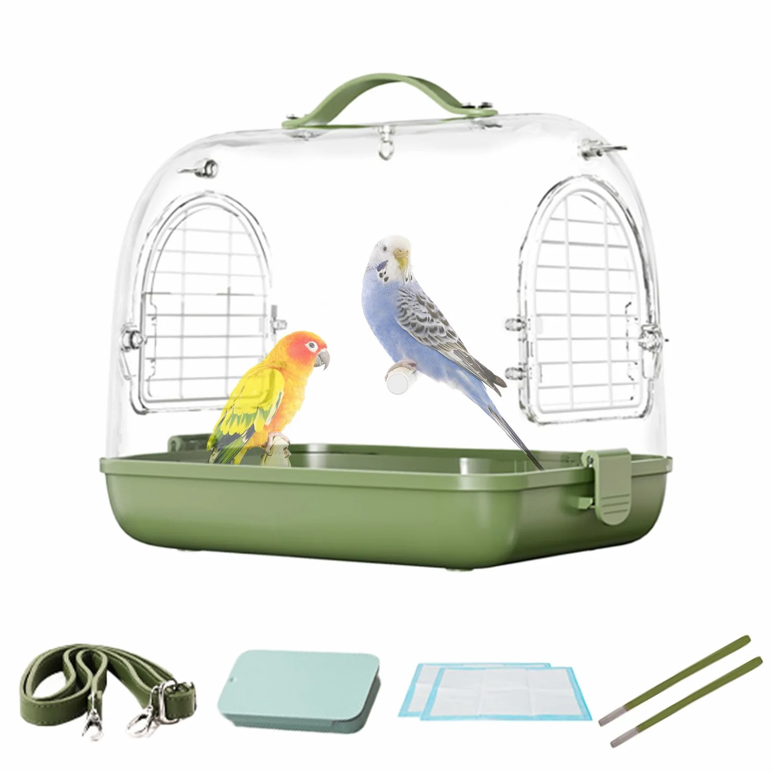 Jaula de viaje de aves, jaula de aves de viaje CAGA PORTABLE DE IMPARACIÓN | Hámster que transporta suministros, accesorios de viaje de cacatúa, bolsa de viaje de mascotas