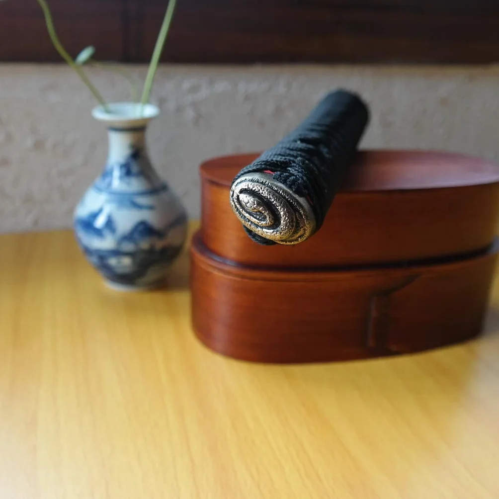 Sword Handle Tsuka 10.2in Alloy Copper Iron Fittings Imitation Real Samegawa