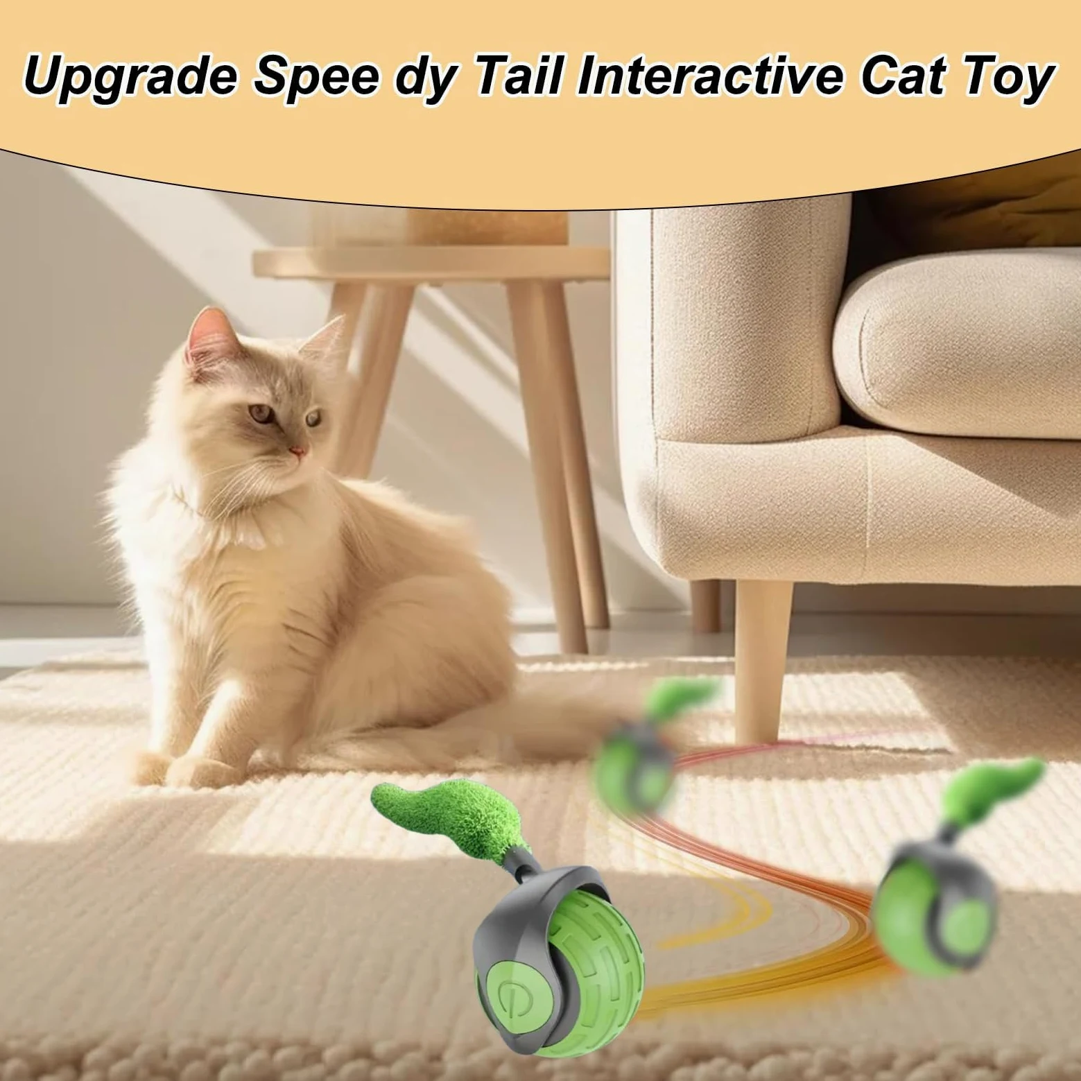 Juguetes para Gatos， Juguete automático de Bola rodante for Gatos con Ajuste 2 velocidades, Suministros estimulación for Gatitos y Mascotas(Green)