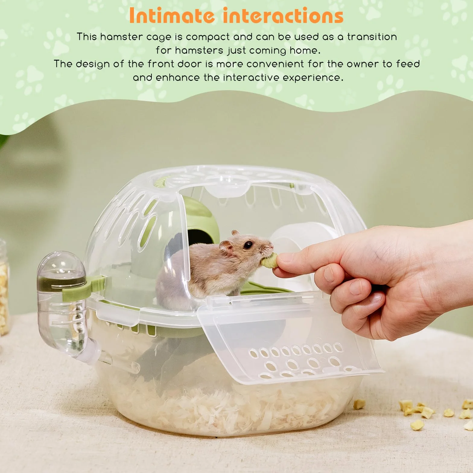 Nobleza - Jaula para Transportar Animales Pequeños, Jaulas Portadores de Hámster Portátiles, Transporte Contenedor para Conejos, Trasportín Rejillas de ventilación, Cómoda asa (L27*W20.5*H17CM)