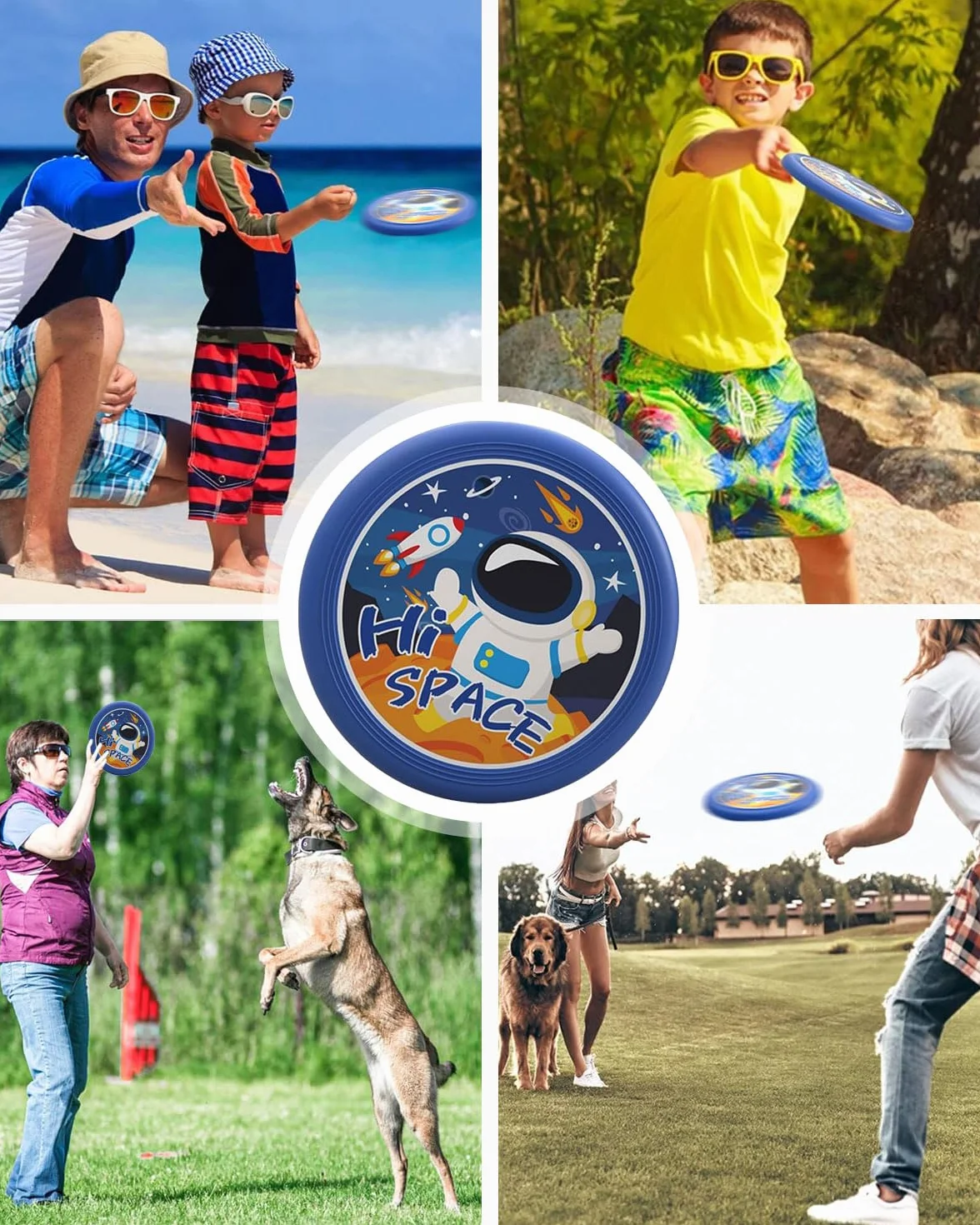 Discos Voladores para Niños Sujetar Fáciles Seguros Frisbees Deportes al Aire Libre Astronauta