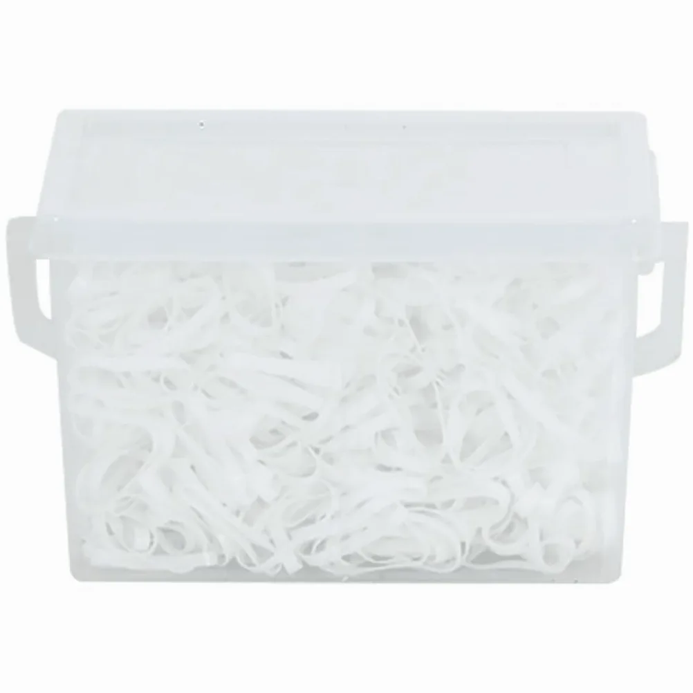 Gomas de crines para caballos, 2500 unidades, silicona blanca para trenzar crines y colas, caja 16 x 12,5 x 9 cm, suministros para caballos, accesorios para caballos, suministros para el día