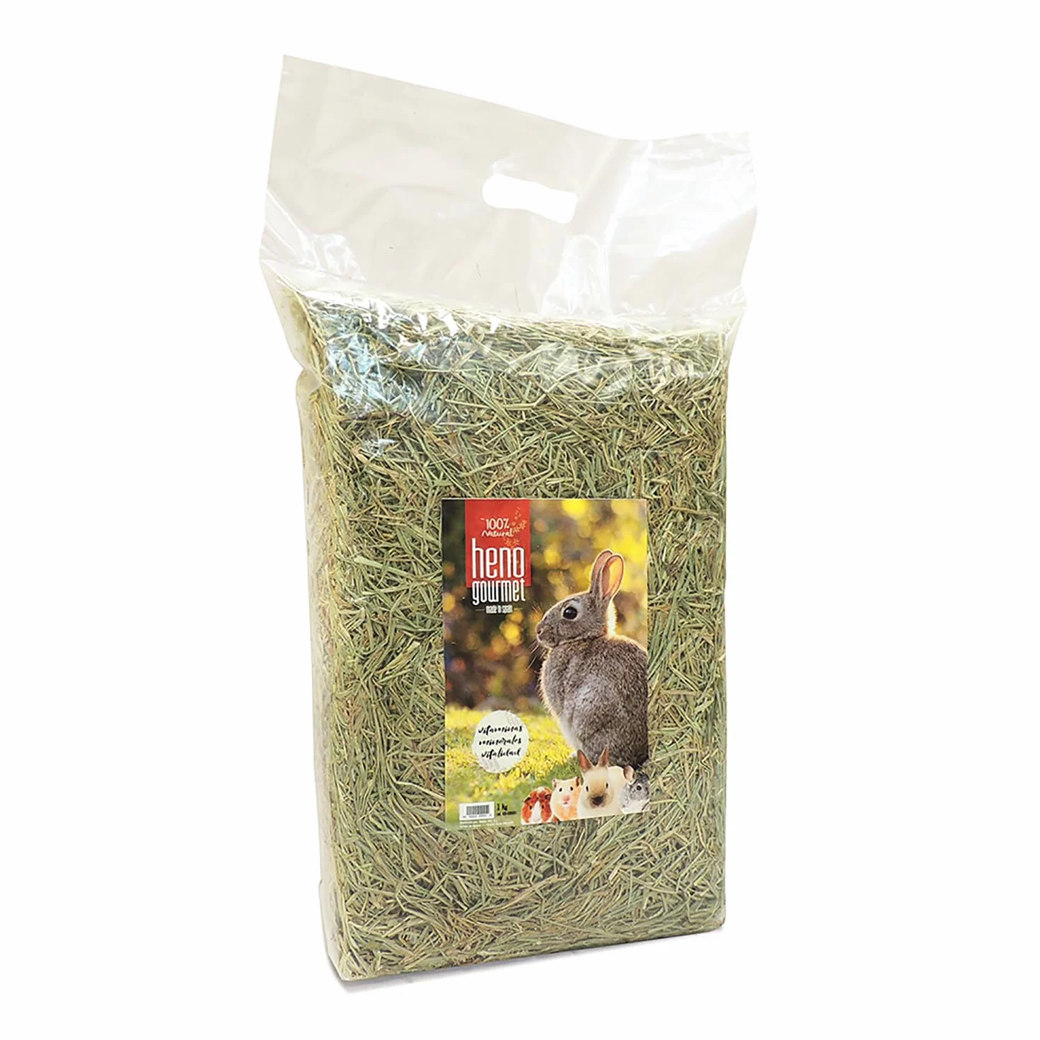 Heno Natural para Conejos y Roedores, 1 kg, Rico en Fibra y Hierbas Naturales, Apoya la Salud Dental y Digestiva, Ideal para Cobayas, Chinchillas y Hurones