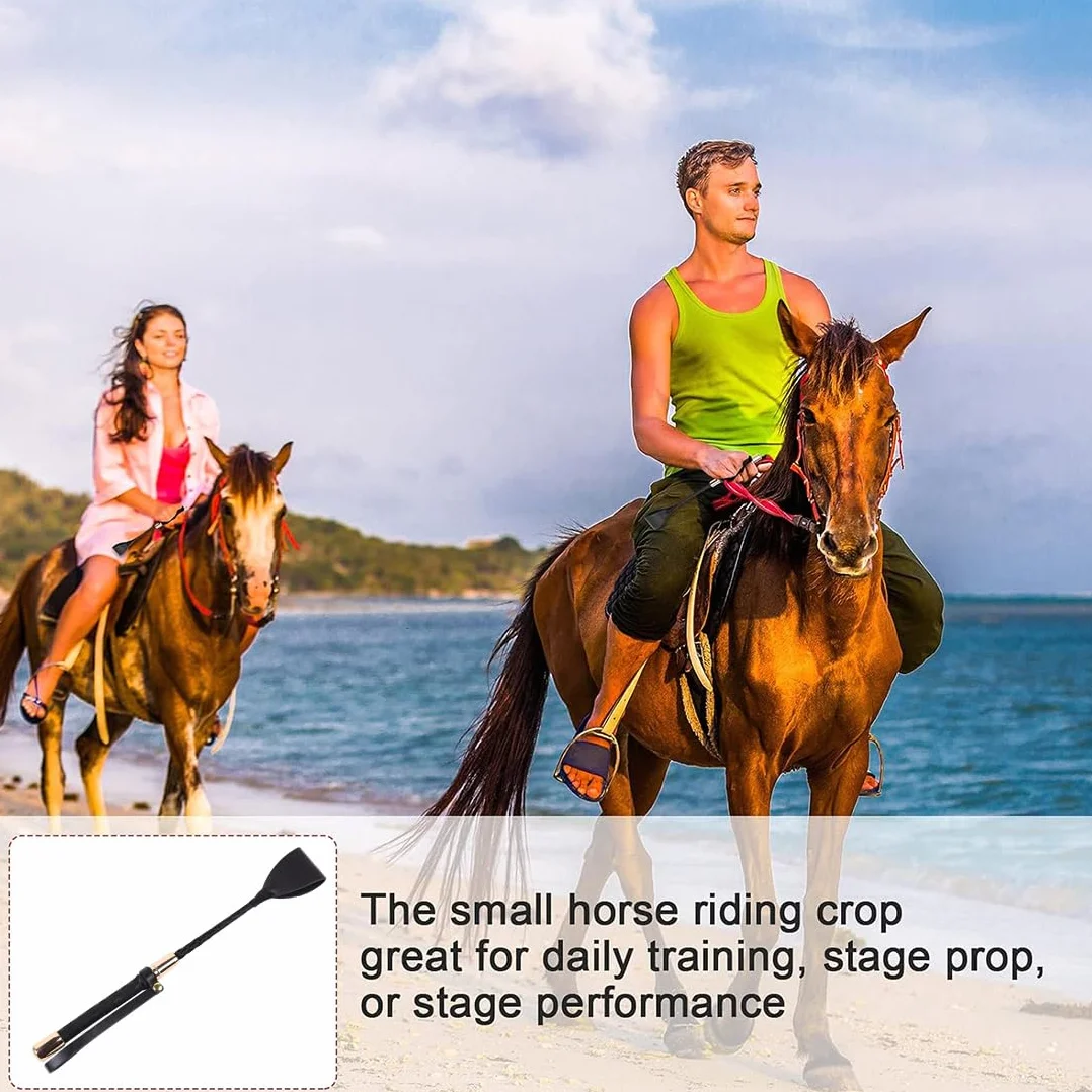 Látigo Para Montar A Caballo De Cuero Con Agarre Antideslizante, Fusta De Entrenamiento Estable Y Duradera