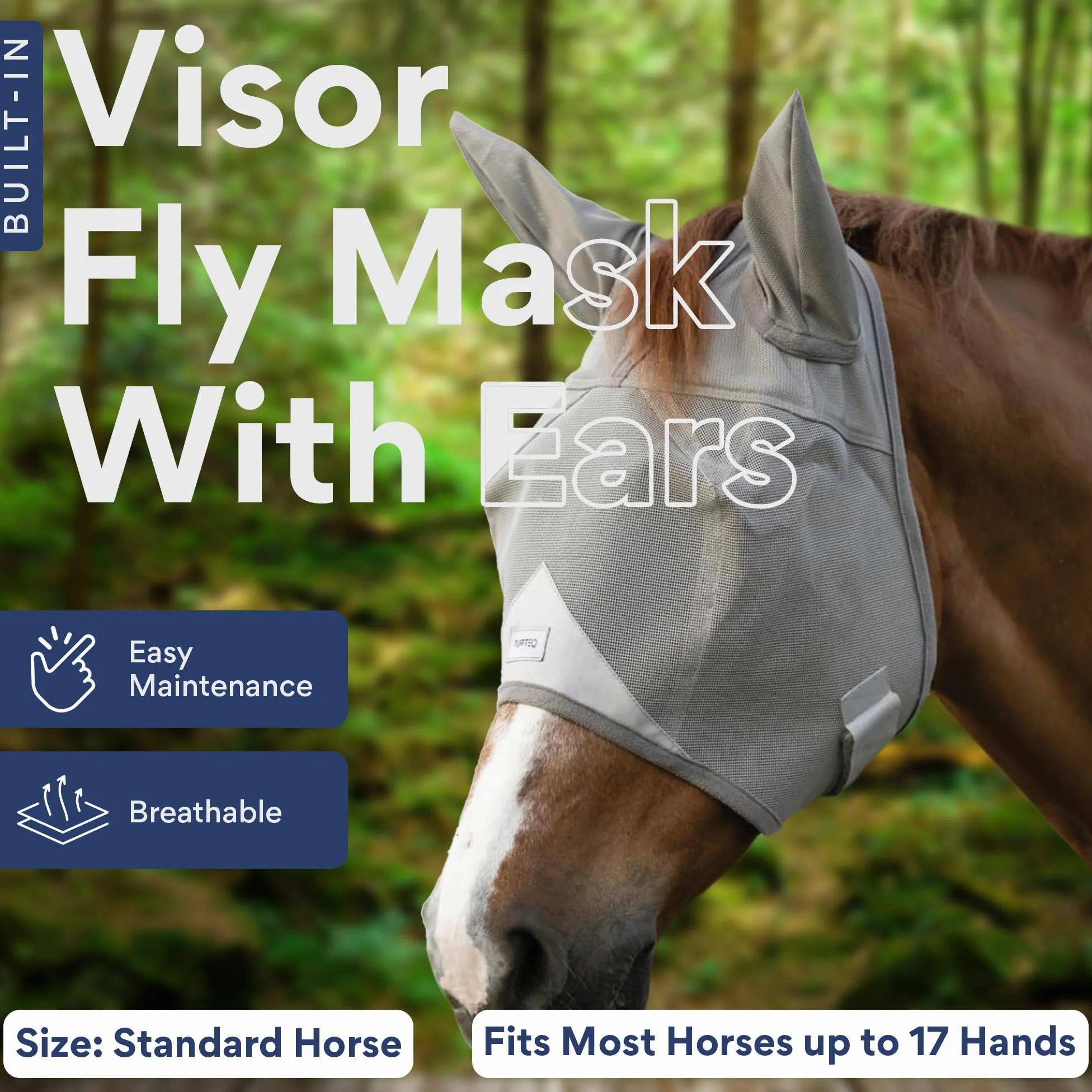 Máscara de mosca con orejas para caballos