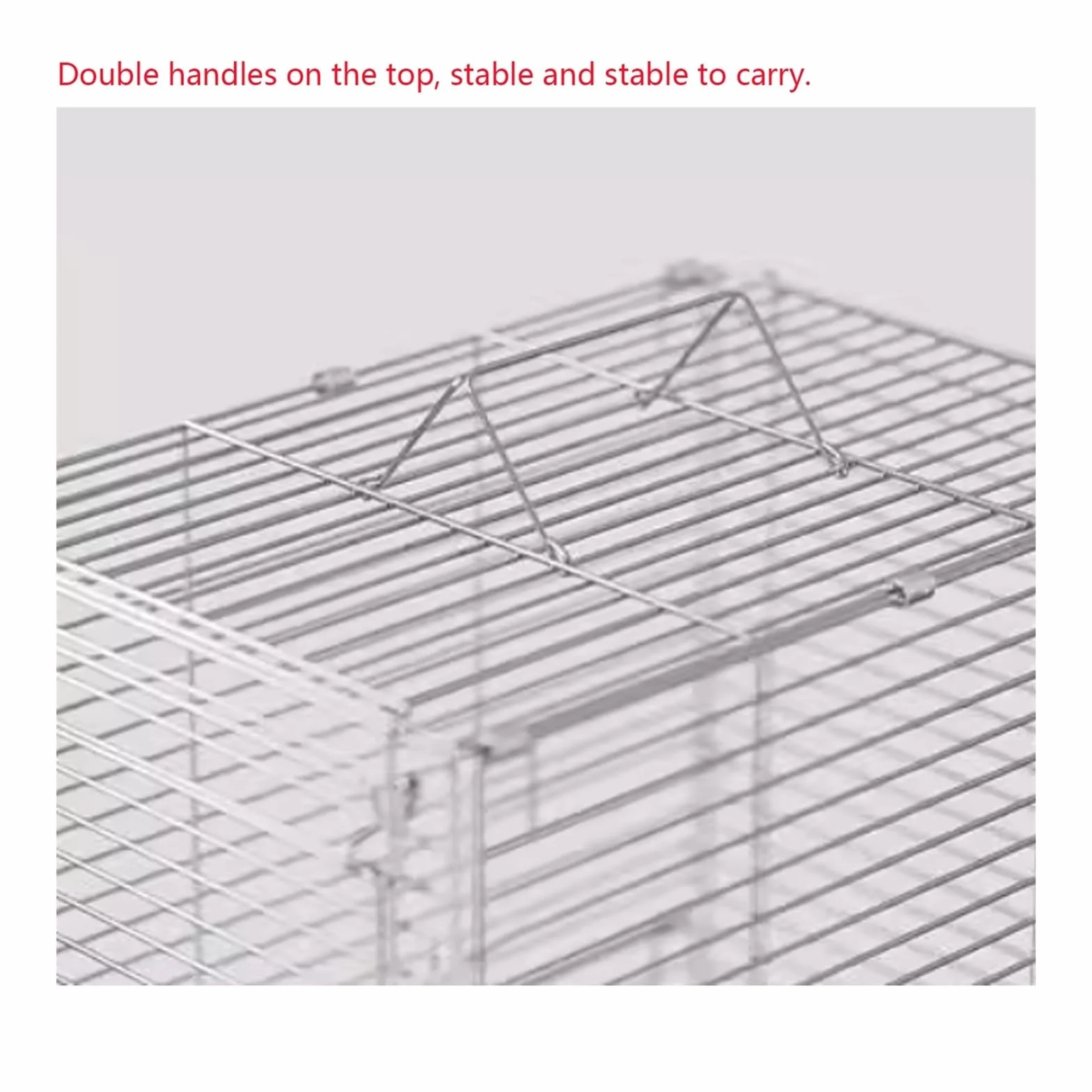 Jaula para pájaros, Jaula para Loros de Acero Inoxidable Plegable para Exteriores, Jaula portátil de Mano para Transporte de Aves (Blanca)