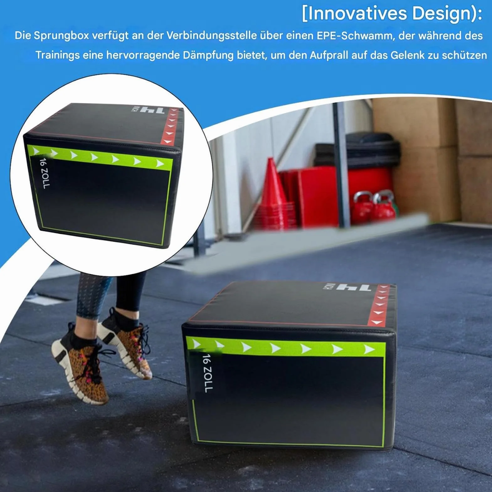 Box Jumps para fitness en casa, caja de juegos de salto multifuncional amortiguador step-up-box