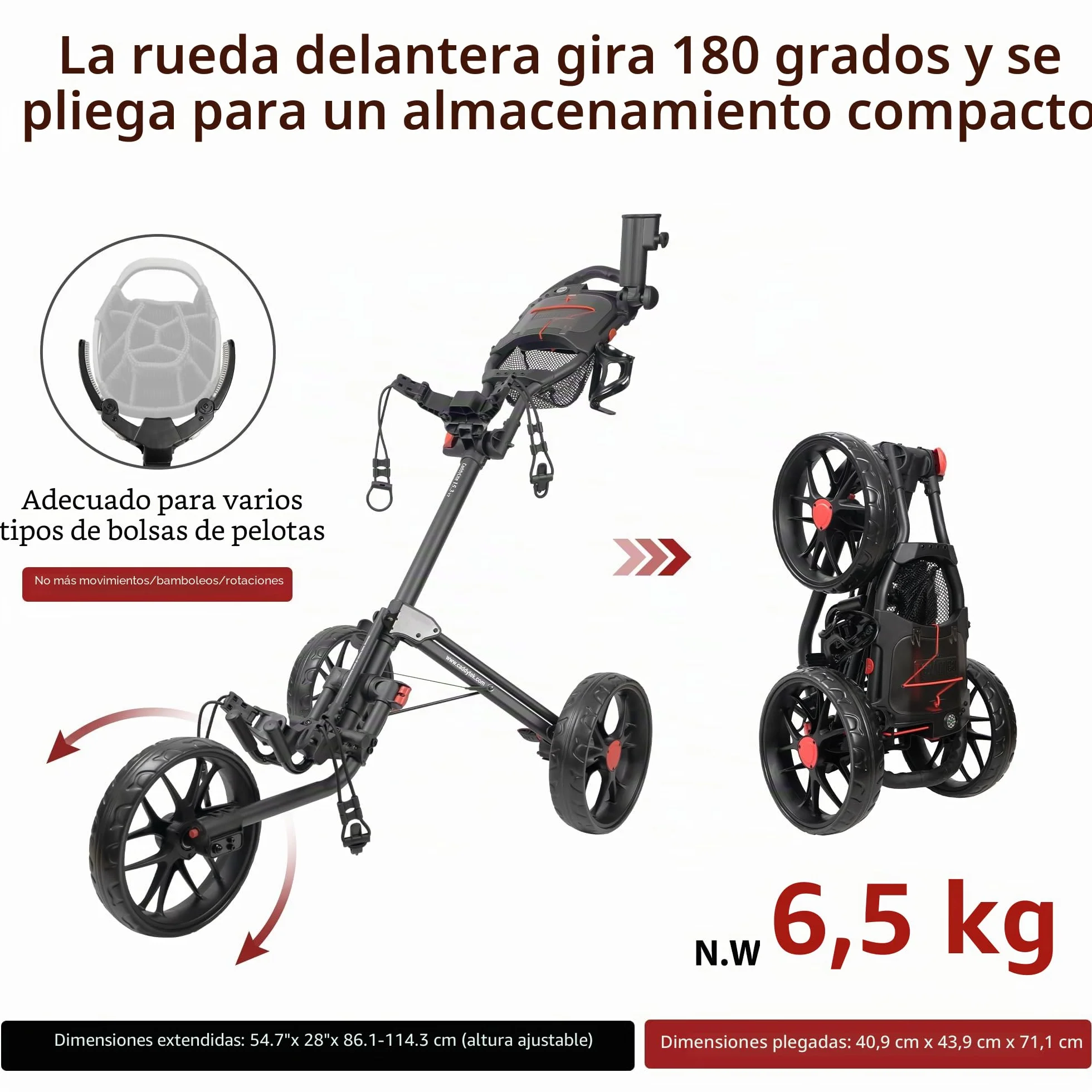 CaddyTek Caddylite 15.3 V2 Carrito de Golf Plegable Ligero 3 Colores