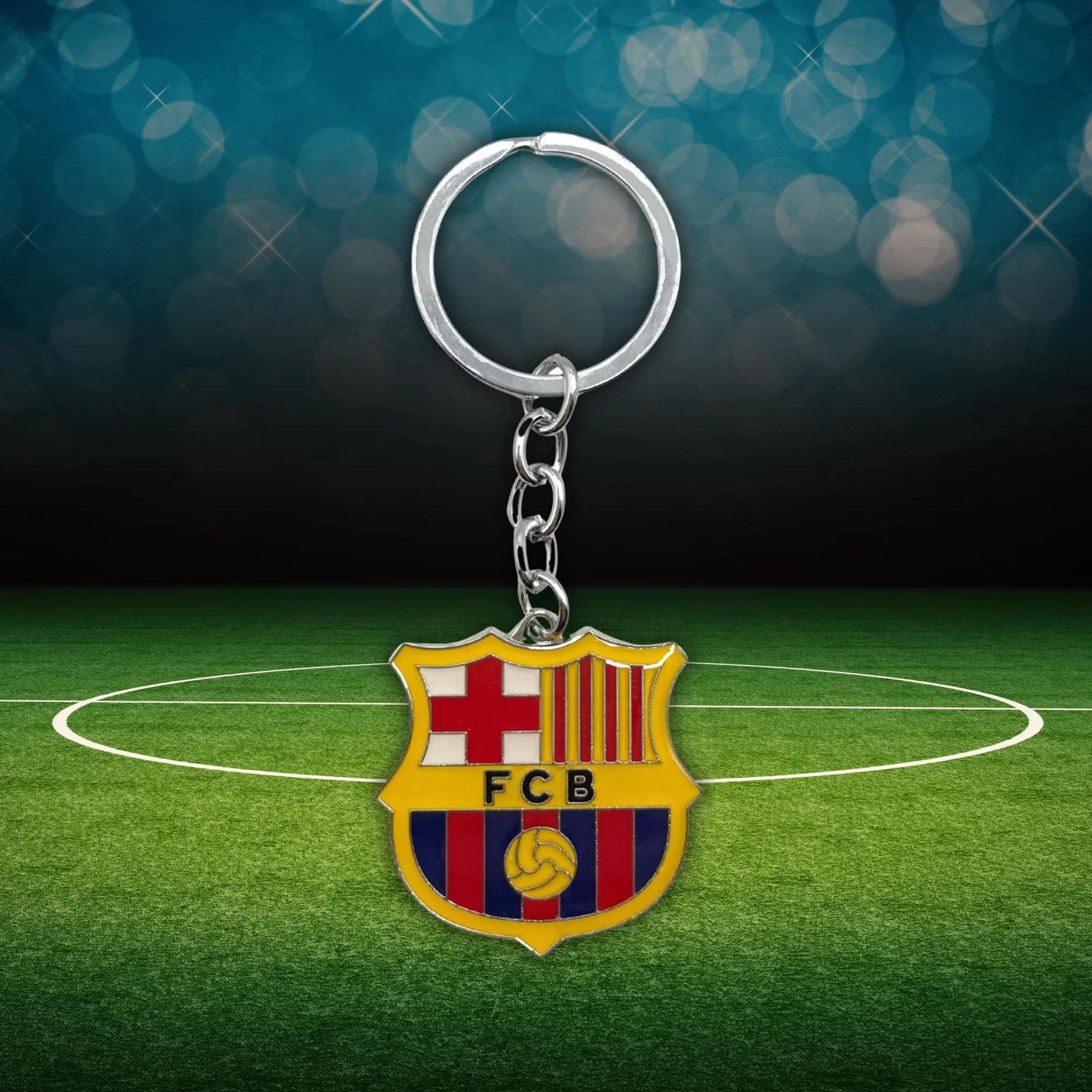 Llavero metálico Barsa Barça, diseño multicolor con emblema, llavero de metal edición aficionado