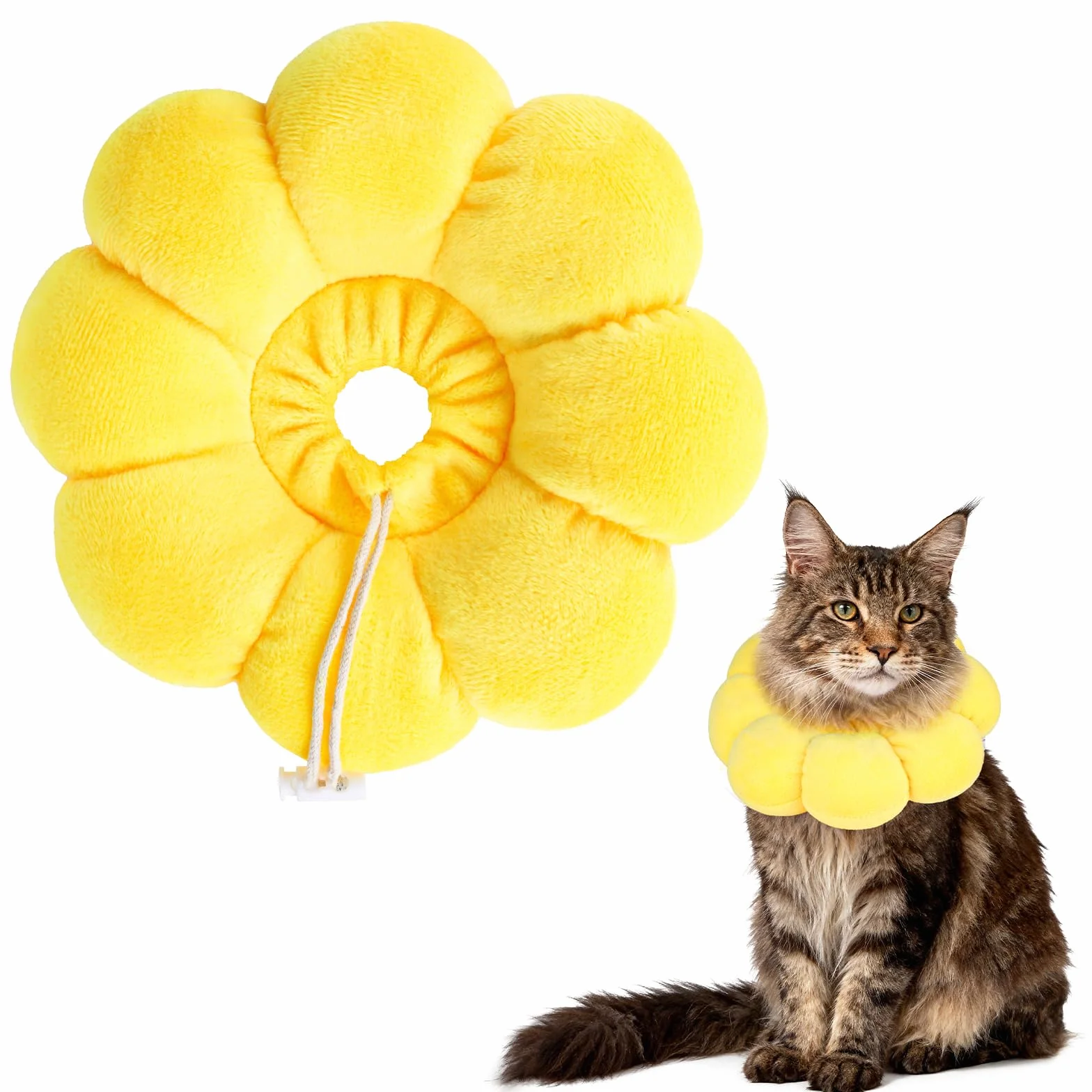 QKURT Collar de Recuperación para Gato, Collar Ajustable para Gatos Después de La Cirugía, Evitar Picaduras de y Arañazos Lesiones y Lamido, Forma de Flor