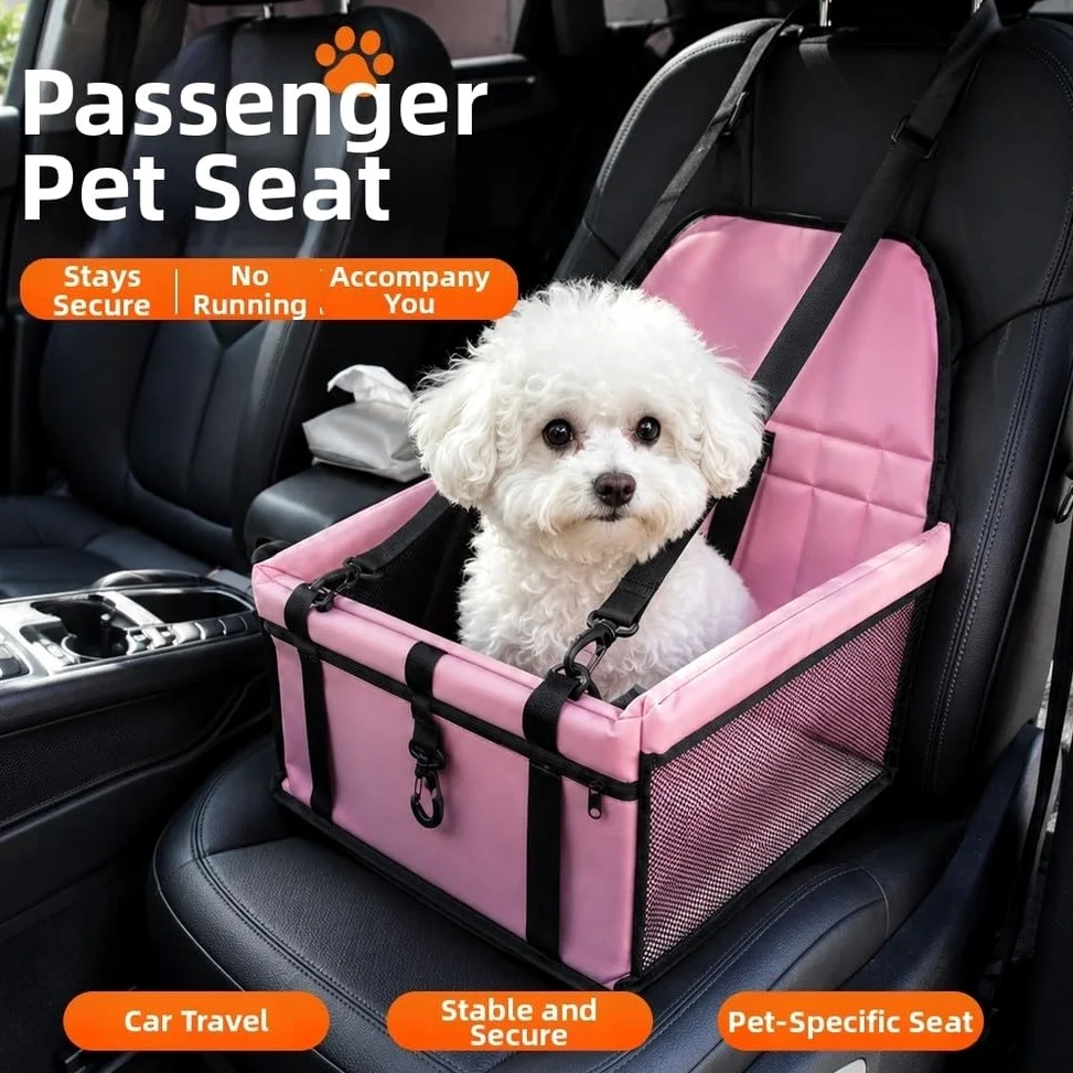 Funda plegable para asiento de coche para perros, bolsa de transporte Oxford impermeable con malla transpirable, transportador de mascotas para coches, bolsa de viaje plegable para perros, organizador