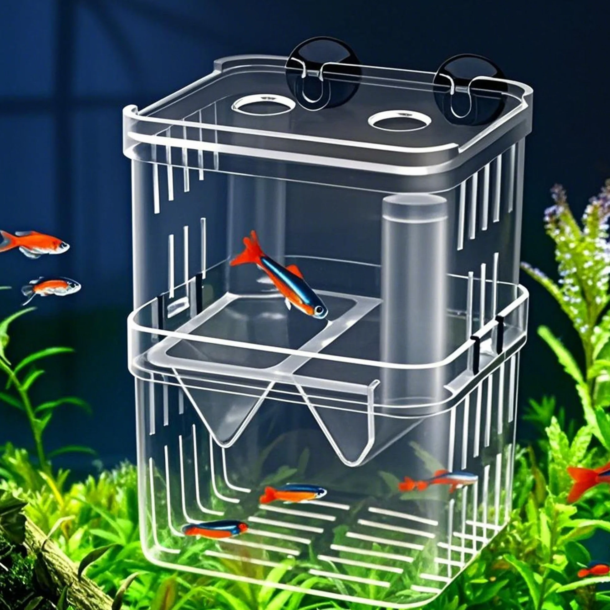 Caja De Cría De Peces De Acuario, Caja De Incubadora De Cría De PláStico Flotante, Cría De Peces De Doble Capa Incubadora, Crianza Y Crianza, Para Peces Agresivos Lesionados, Camarones Pequeños