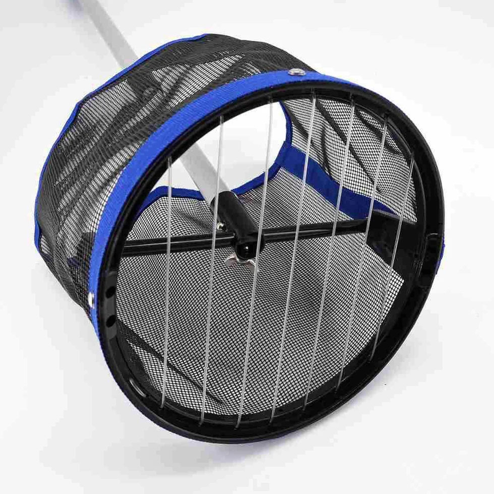 Ejoyous Recogedor de Pelotas de Tenis de Mesa Capacidad 120 Pelotas Poste Ajustable 58-92 cm Nailon Ligero