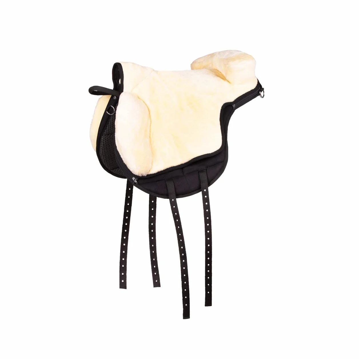 QHP - Almohadilla de equitación supersuave, color negro, suave (negro/crema, completo)