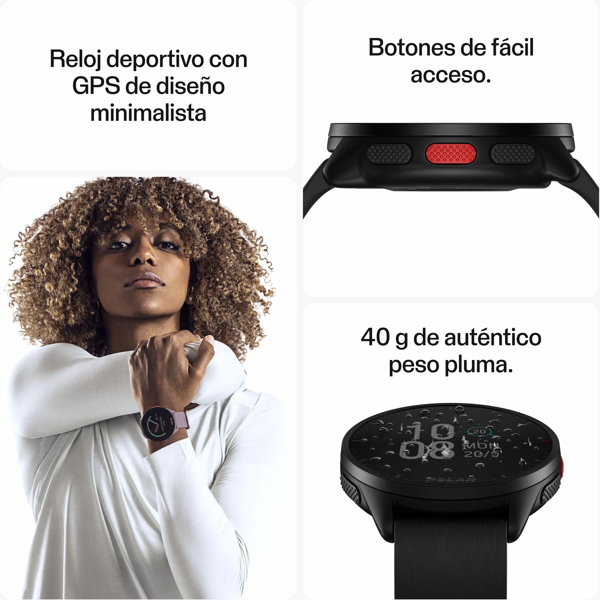 Polar Pacer Reloj de Running con GPS Pulsómetro Ligero