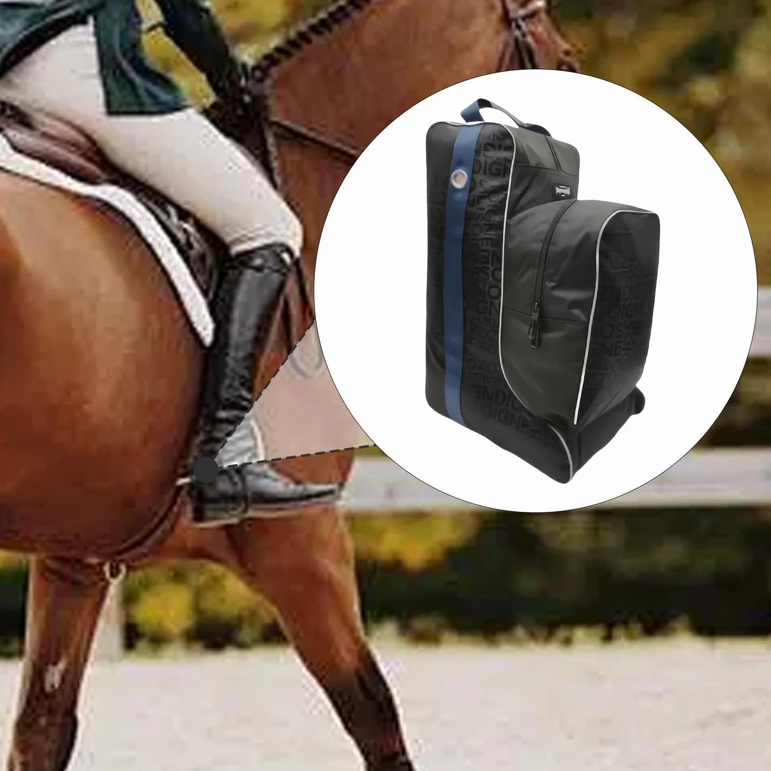 Perfeclan Bolsa para Botas Ecuestres, Bolsa de Arneses para Botas de Equitación, Tela Oxford, Funda para Botas de Casco, Competición y Equipo Ecuestre, Resistente al Agua