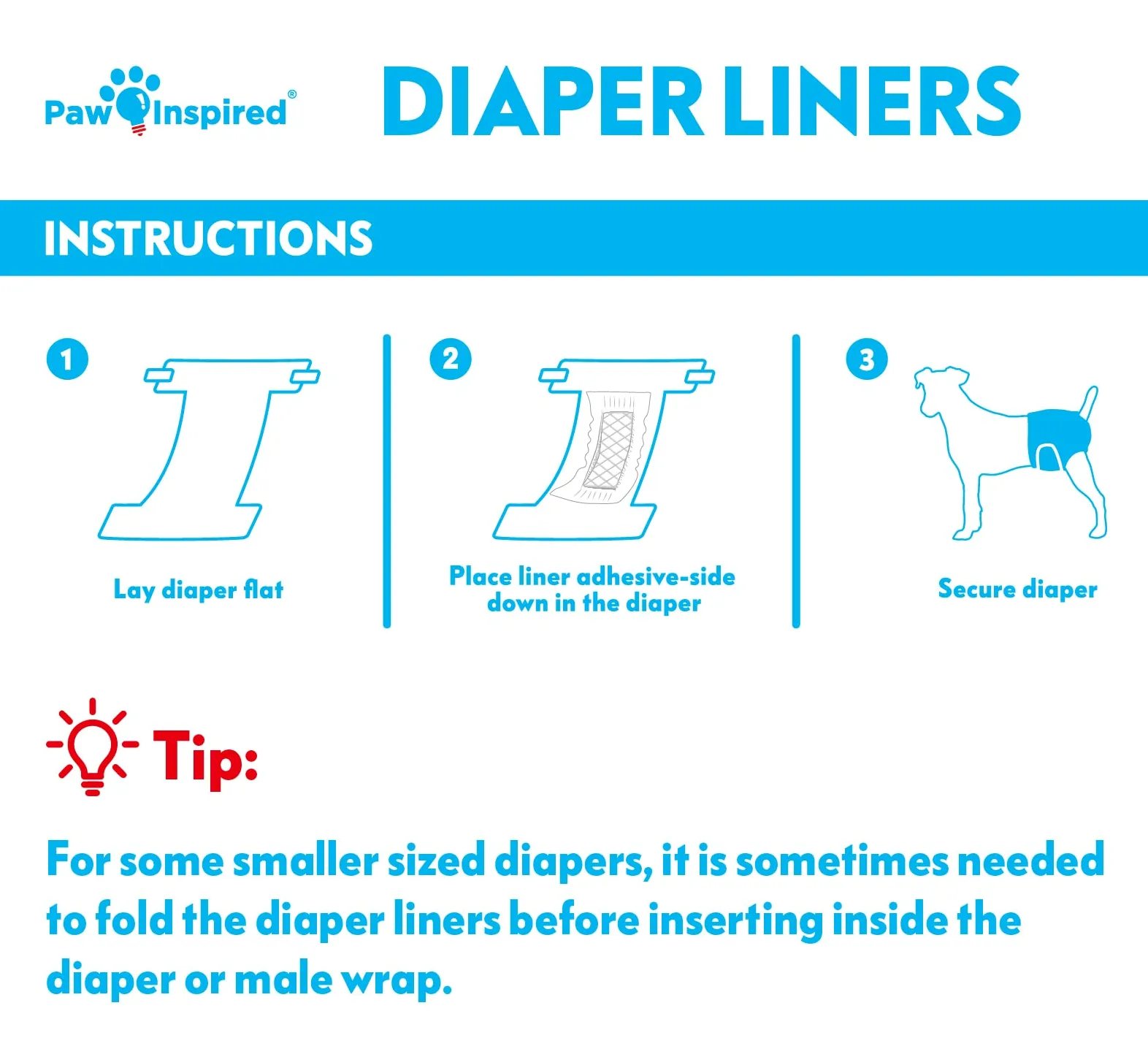 Paw Inspired Forros de pañales para perros, insertos para fundas lavables, pañales para perros hembras y bandas para el vientre para perros machos, a prueba de fugas, súper absorbentes (180 unidades)