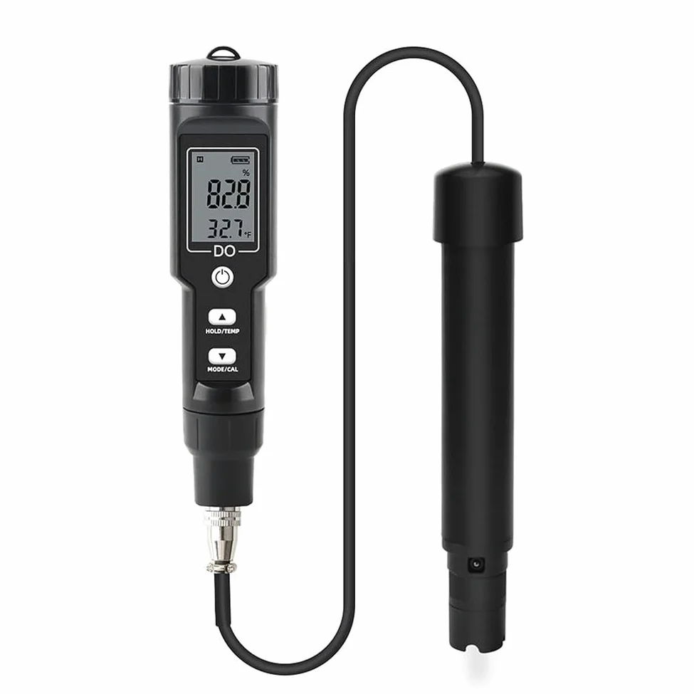 Medidor de oxígeno disuelto DO9100 para piscinas, acuarios, pruebas de agua de mar, probador digital de calidad del agua con compensación automática de temperatura, incluye 6 sondas