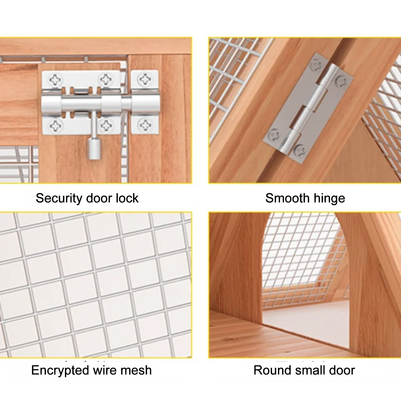 Jaula Pequeña para Conejos, Jaula para Codornices, Jaula de Madera para Conejos, Gallinero de Exterior con Red de Ventilación para Hurones, Chinchillas y Erizos