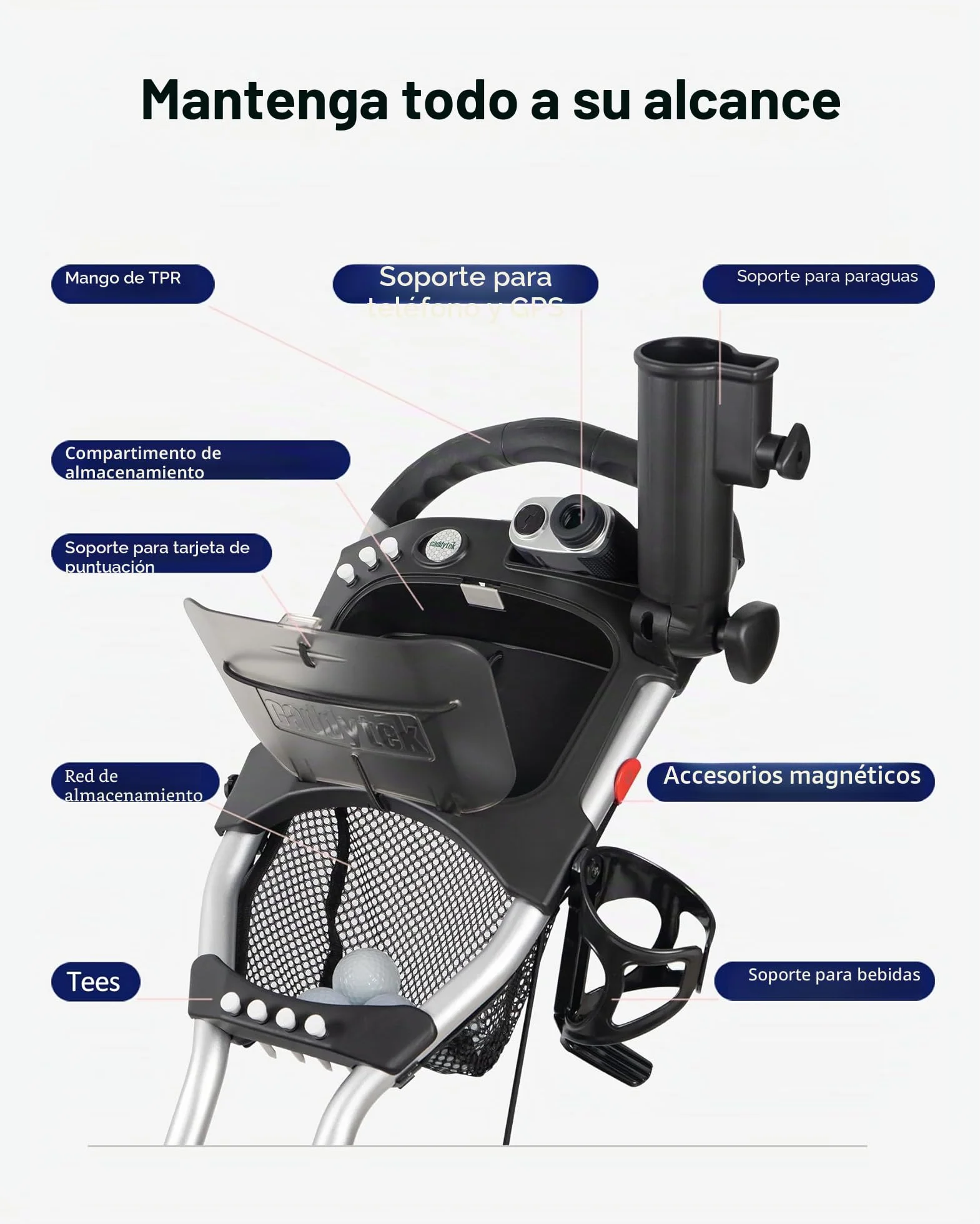 Caddytek CaddyLite EZ Fold Version 8 Carrito de Golf 3 Ruedas Plegable Ligero