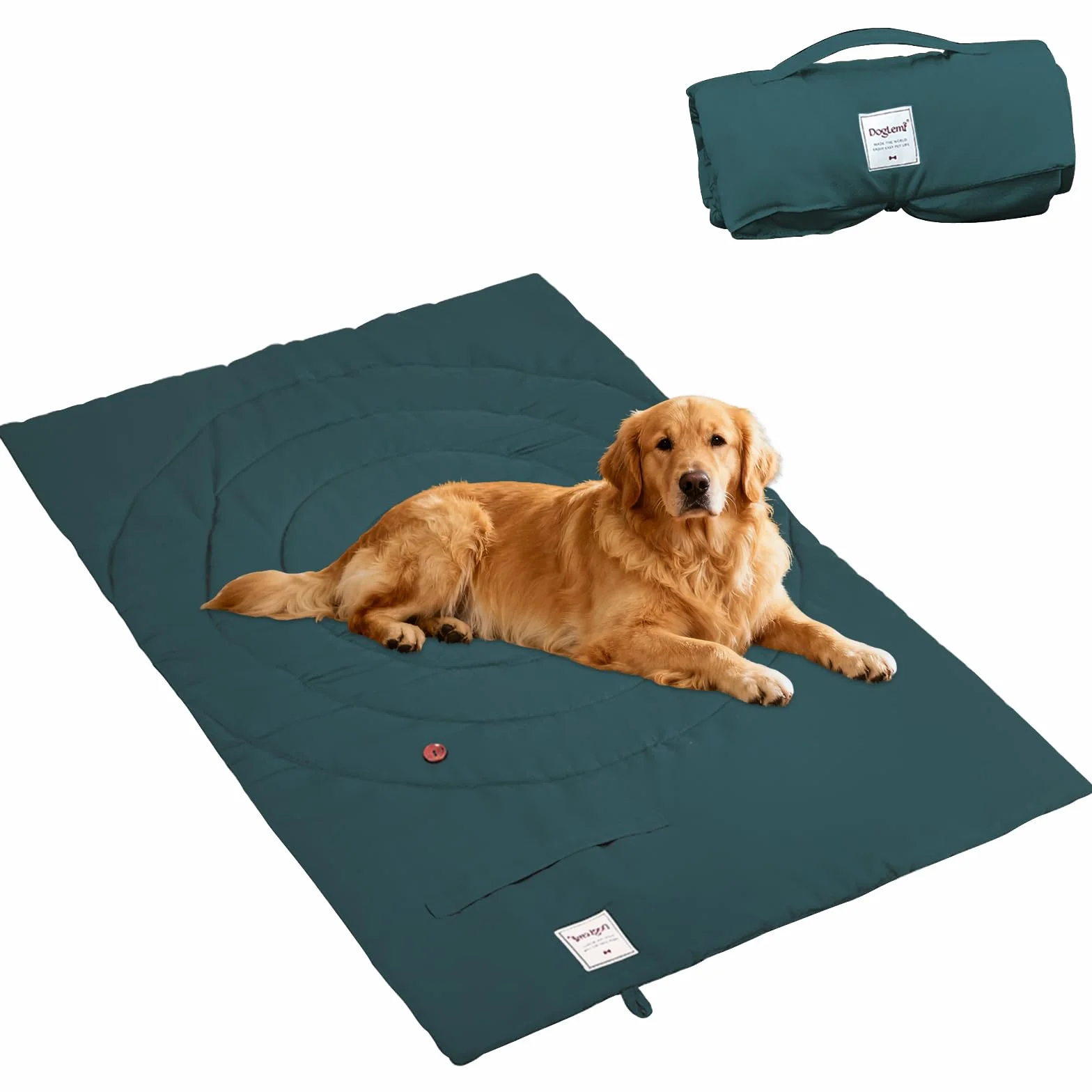 Colchoneta Plegable para Perros, 95 x 65 cm Lavable Impermeable Cama para Perros Grande y Mediana Cojín portátil para Perro y Gatos Manta de Viaje para Mascotas Colchón Multifunción (verde)