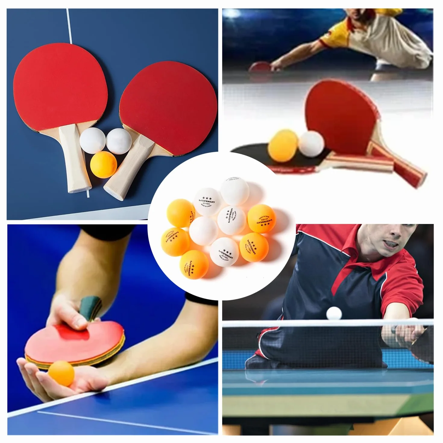Tokaneit Pelotas de Tenis de Mesa 20 Piezas 3-Star 40mm Entrenamiento Colores Mezclados