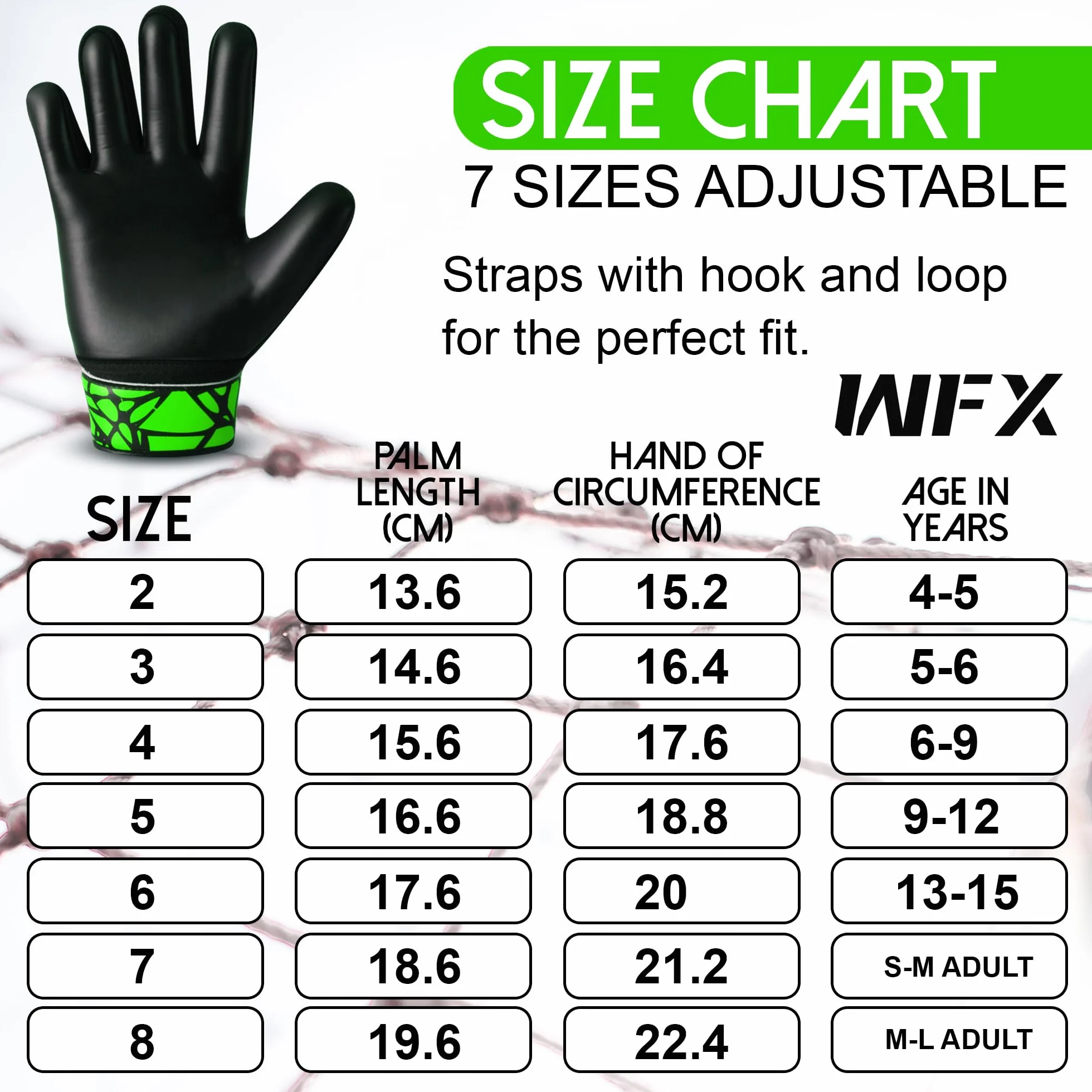 WFX Guantes de portero fútbol niños jóvenes doble soporte muñeca protección palma