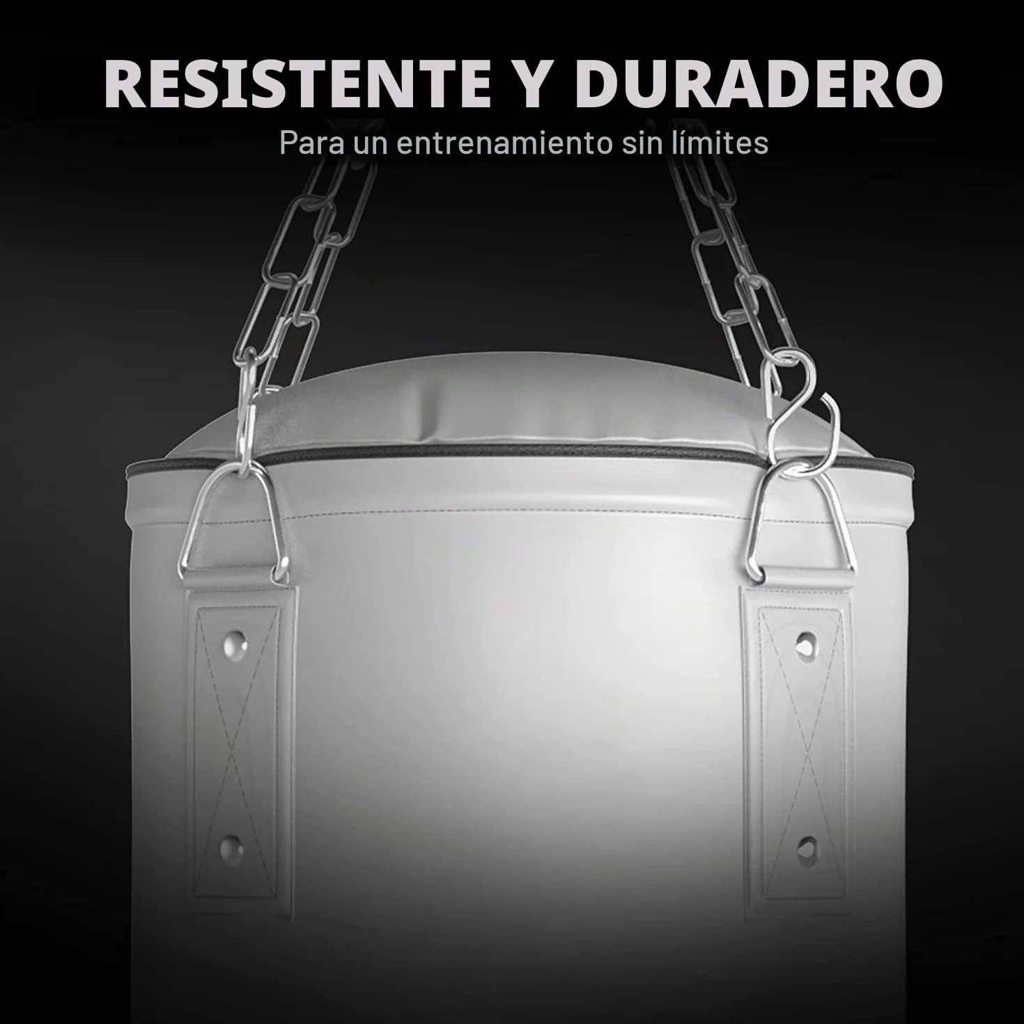 FIGHTR® Saco de boxeo relleno con cadena de acero de 4 puntos para boxeo, kickboxing, MMA, Muay Thai