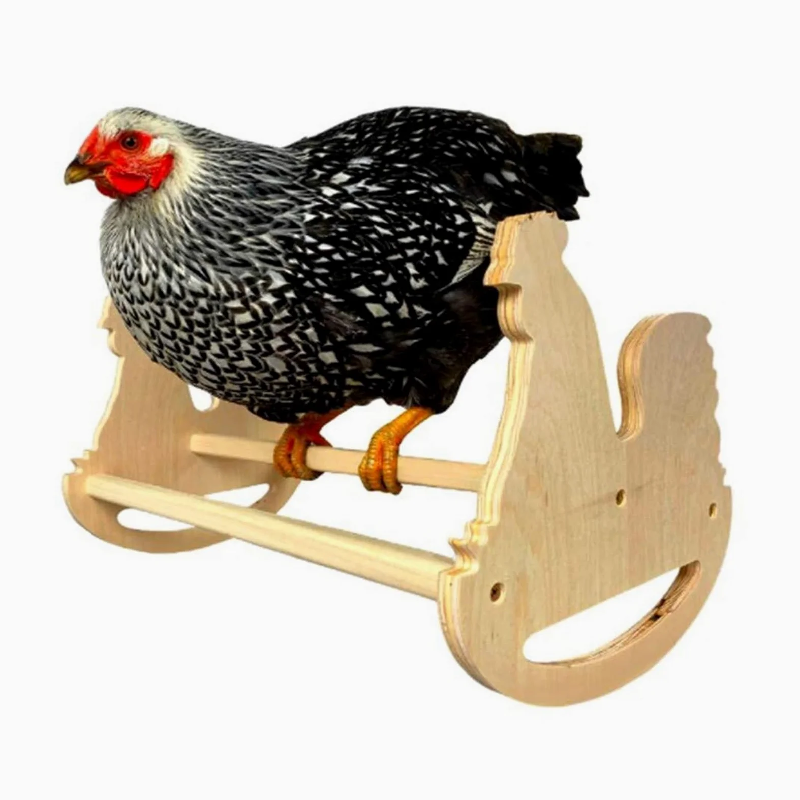 Escalera oscilante de madera natural para gallos, pollitos y pájaros adultos, juguete resistente para gallinero de aves de corral