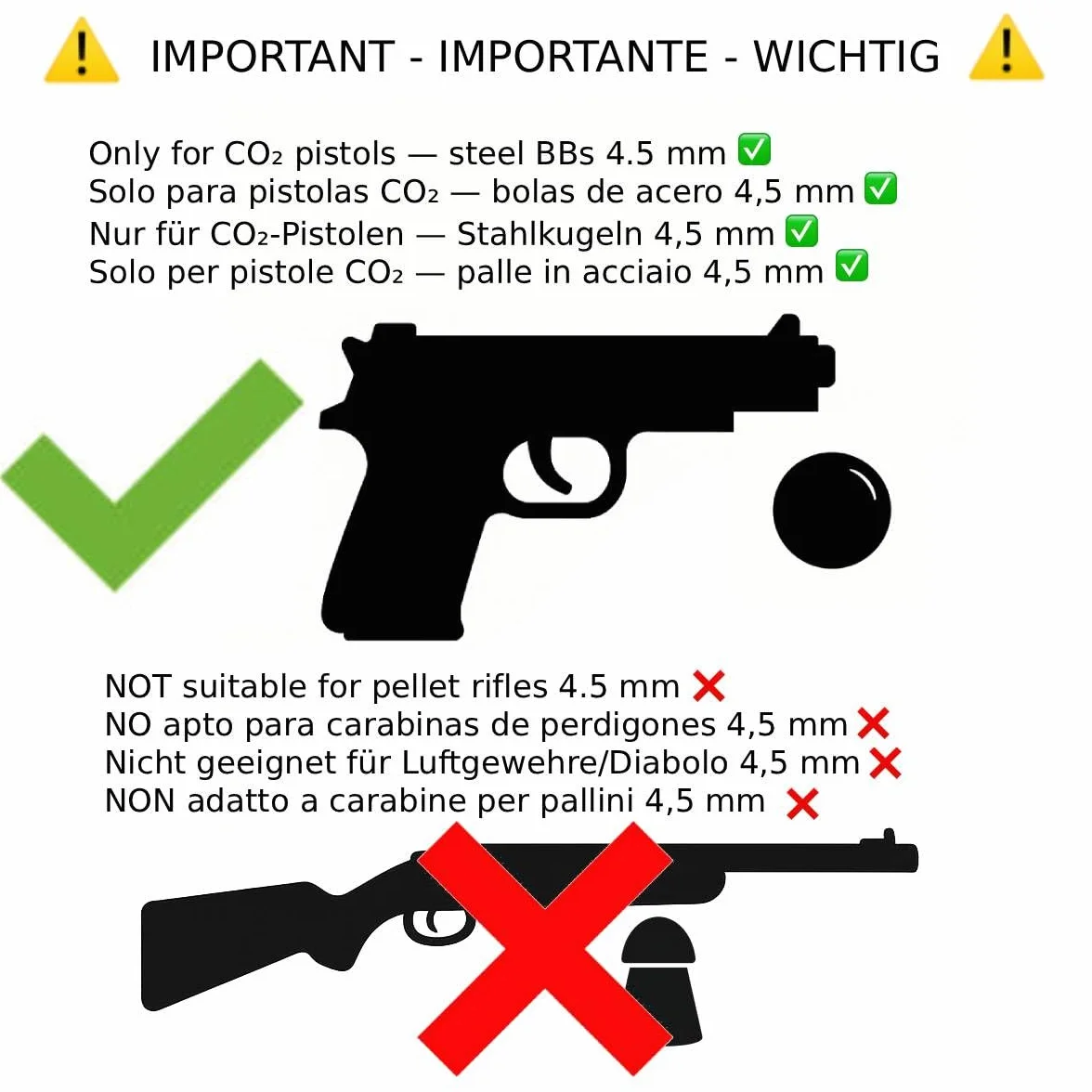 Bolas de Acero Calibre 4.5 mm 3000 Unidades para Pistolas Aire Comprimido CO2