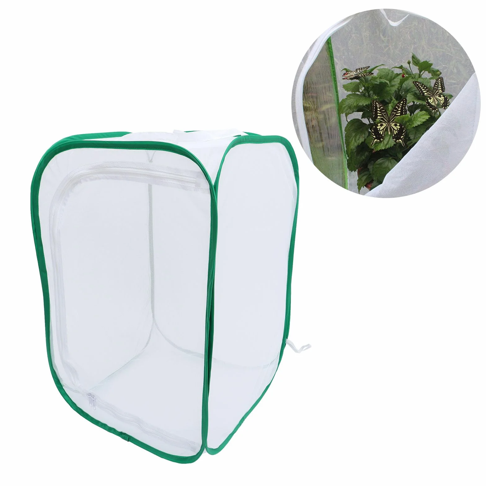 Jaula Plegable para Mariposas 40x40x60 Cm Malla Transpirable para Incubadora de Plantas y Hábitat Insectos, Caja Protectora para Mascotas y Cultivo de Plántulas