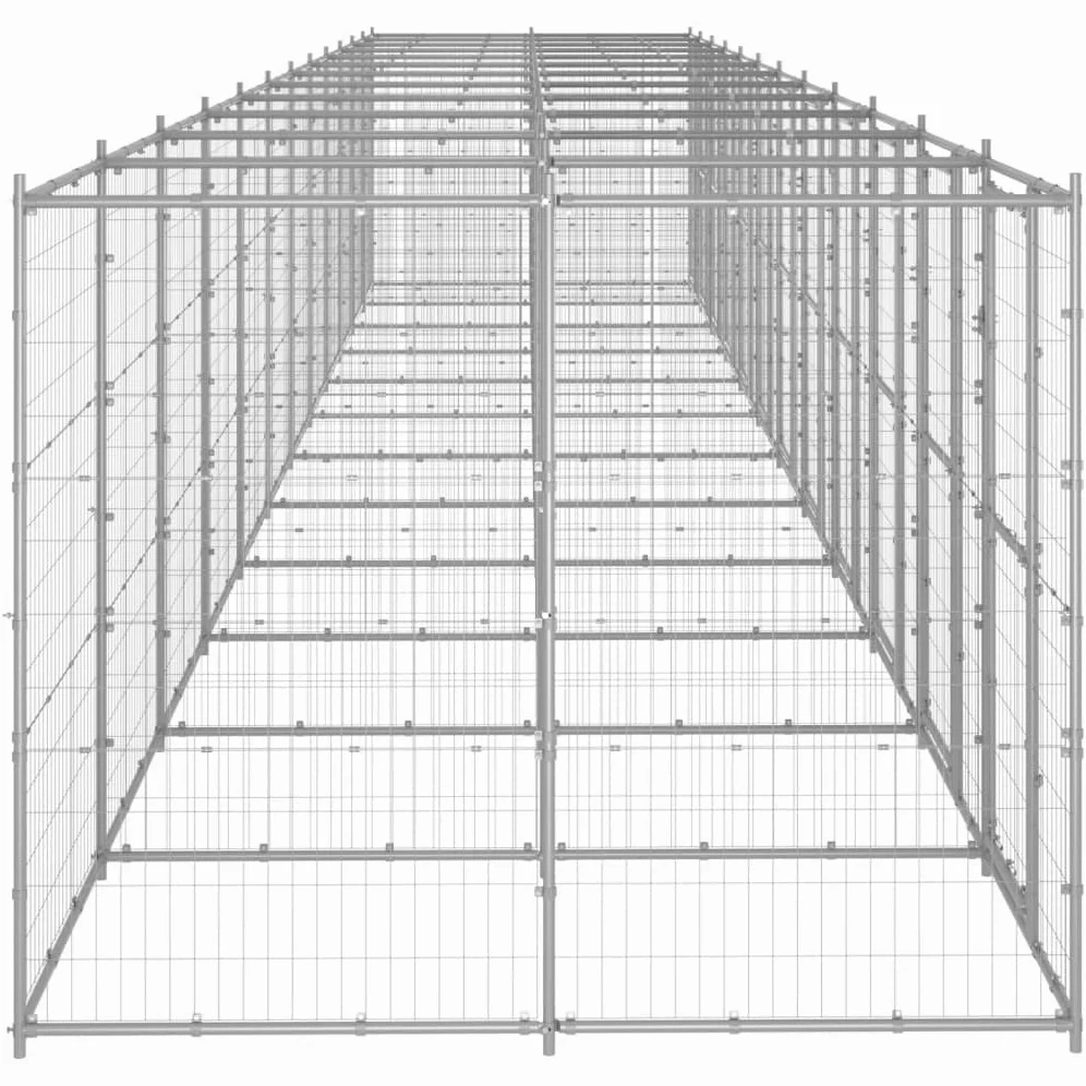 Perrera de acero galvanizado para perros al aire libre 29,04 m² – Parque versátil para juegos, deportes y entrenamiento con malla y puerta plegable con cierre