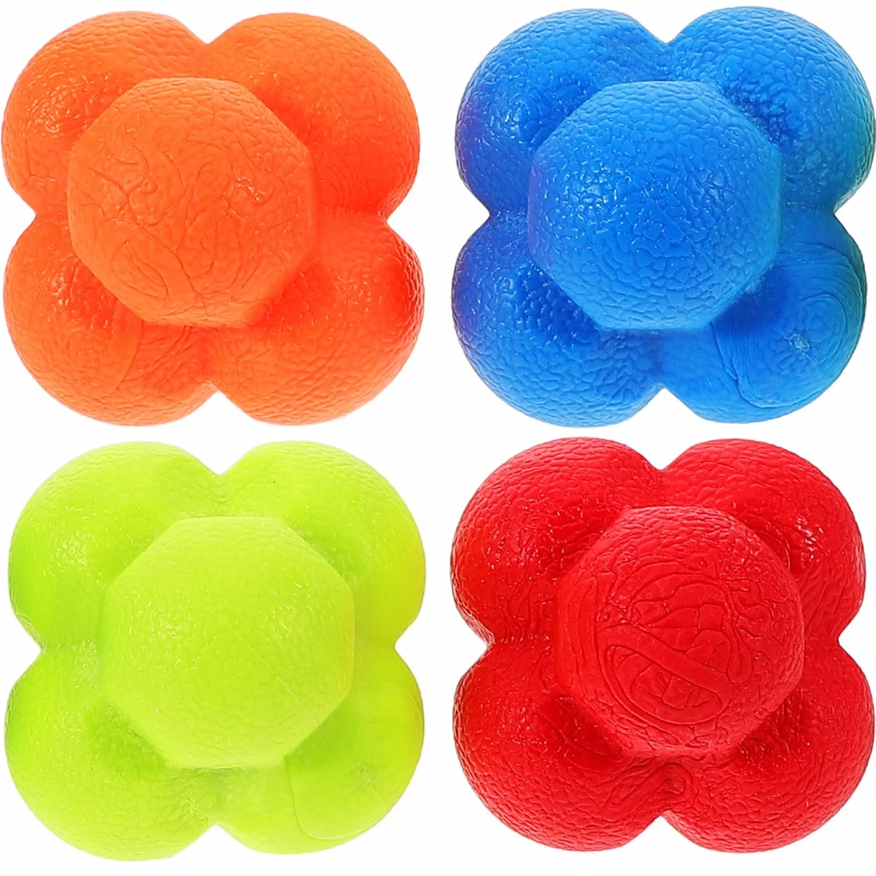 4 Piezas Pelotas De Reacción Hexagonales para Entrenamiento De Coordinación Ojo-Mano Y Agilidad Equipo Portátil