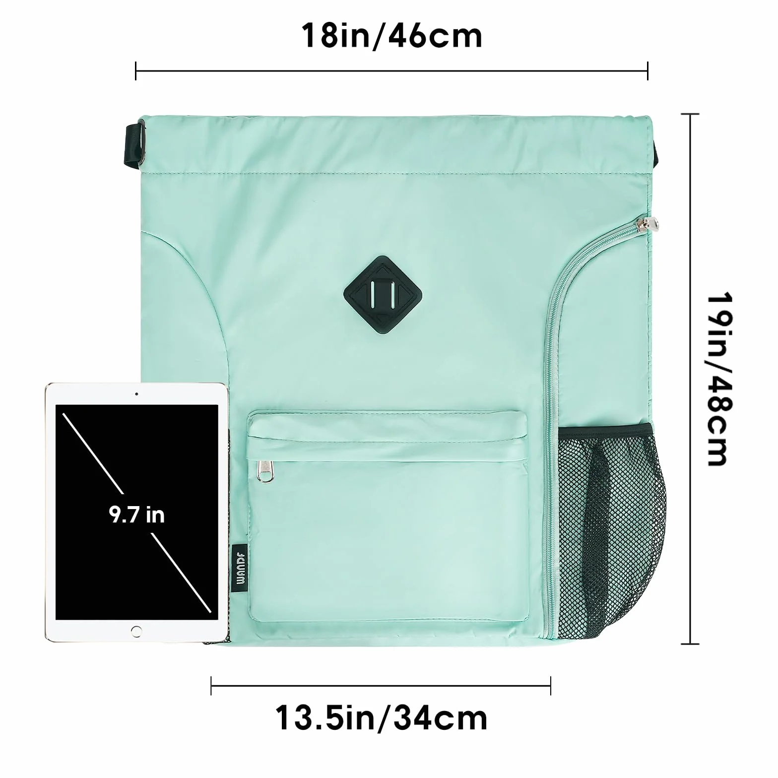WANDF Mochila de deporte con compartimento para zapatos, resistente al agua, Verde Menta