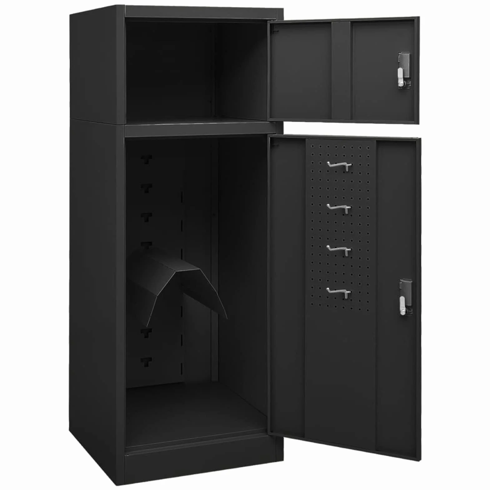 Armario para Sillas de Montar Acero Armario para Monturas Metalico Gris Antracita 53x53x140 cm