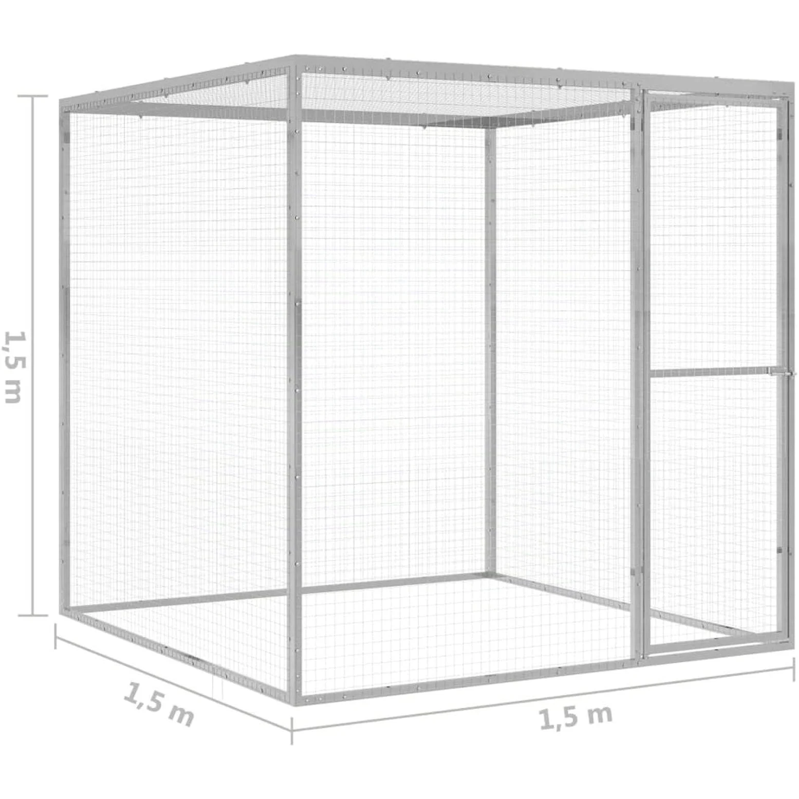 IKAYAA Voladera Grande para Pájaros, Pajarera de Exterior, Voladera de Jardín, Pajareras Exterior en Jardin - 1,5 x 1,5 x 1,5 m